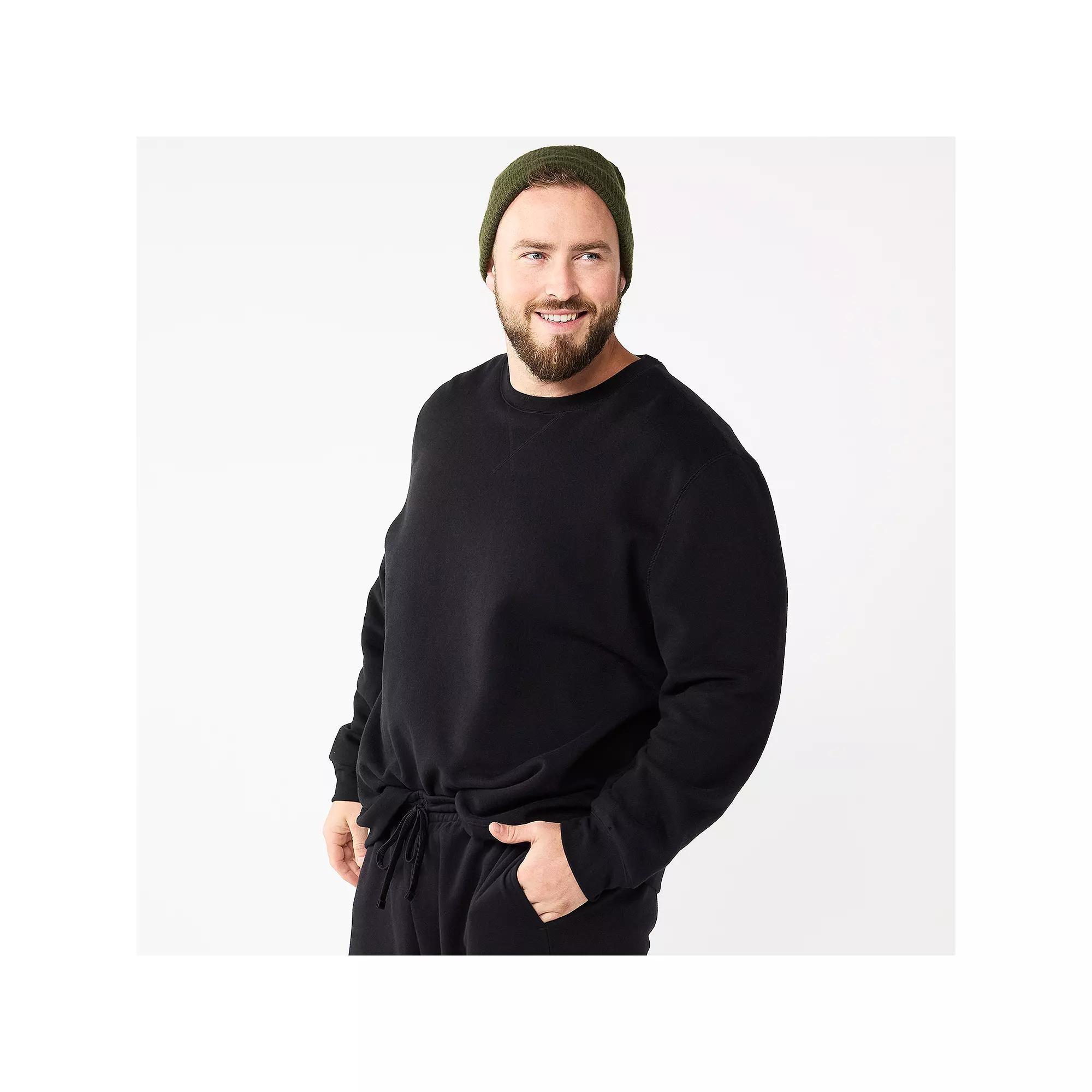 Big & Tall Tek Gear® Ultra Soft Crew Sweatshirt, Boy's, Size: Large Tall, Mineral Black Product Image