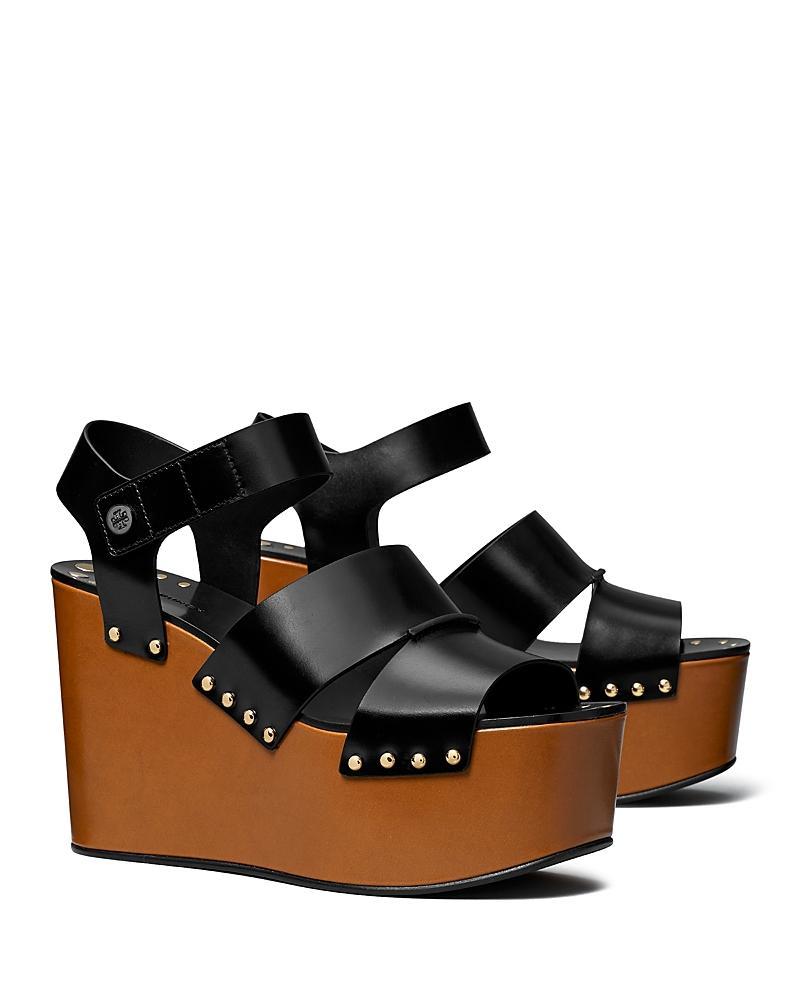 Tory Burch Womens Studded Platform Wedge Sandals Product Image
