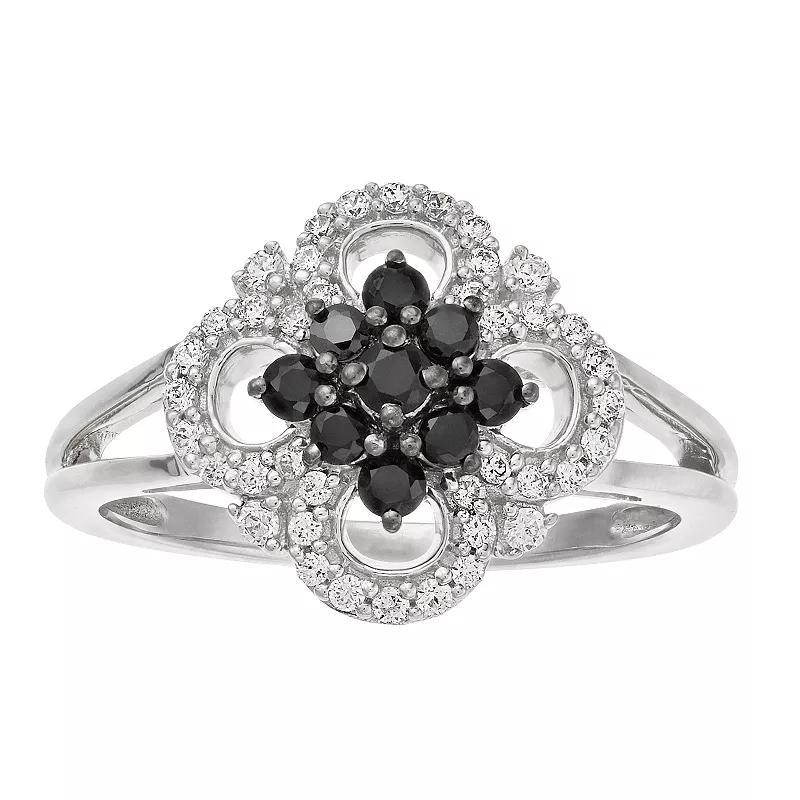 Sterling Silver Clover 1/2 Carat T.W. Diamond Ring, Women's, Size: 9 Product Image