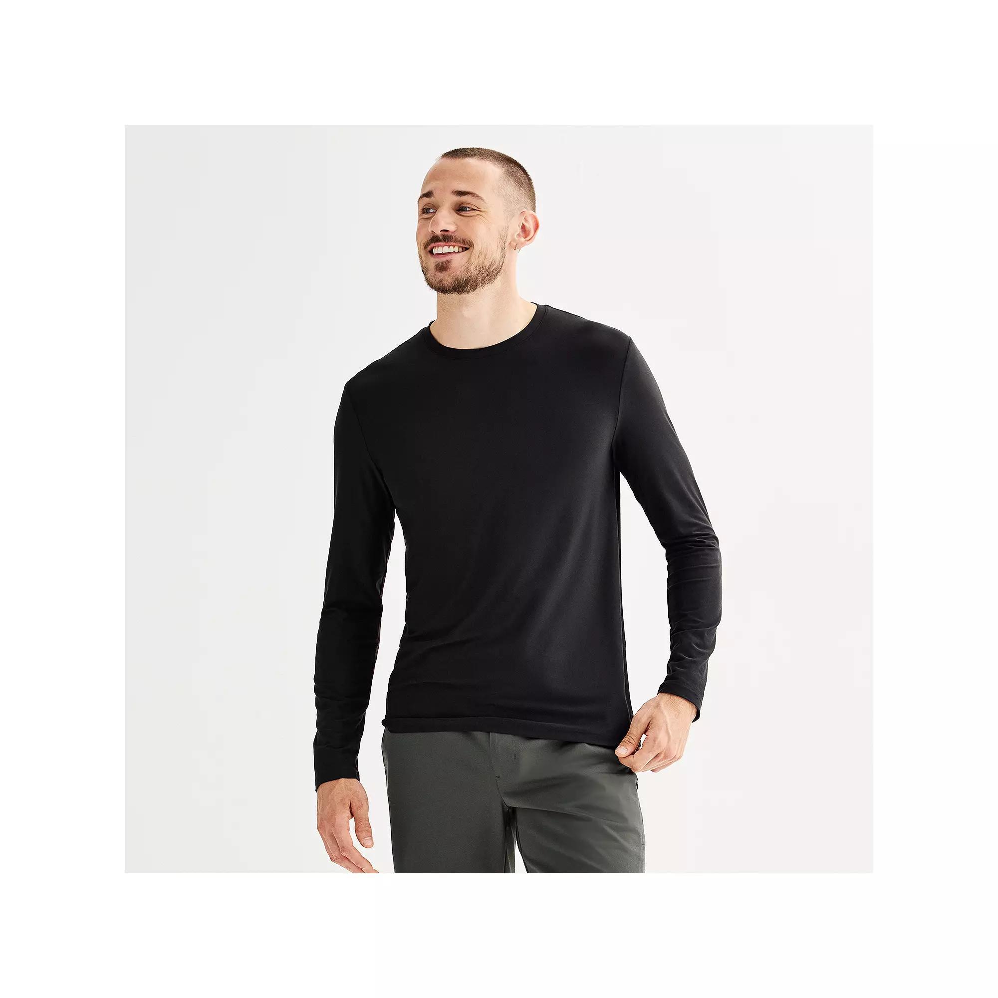 Men's FLX Luxury Soft Wander Long Sleeve Tee, Size: Small, Black Product Image