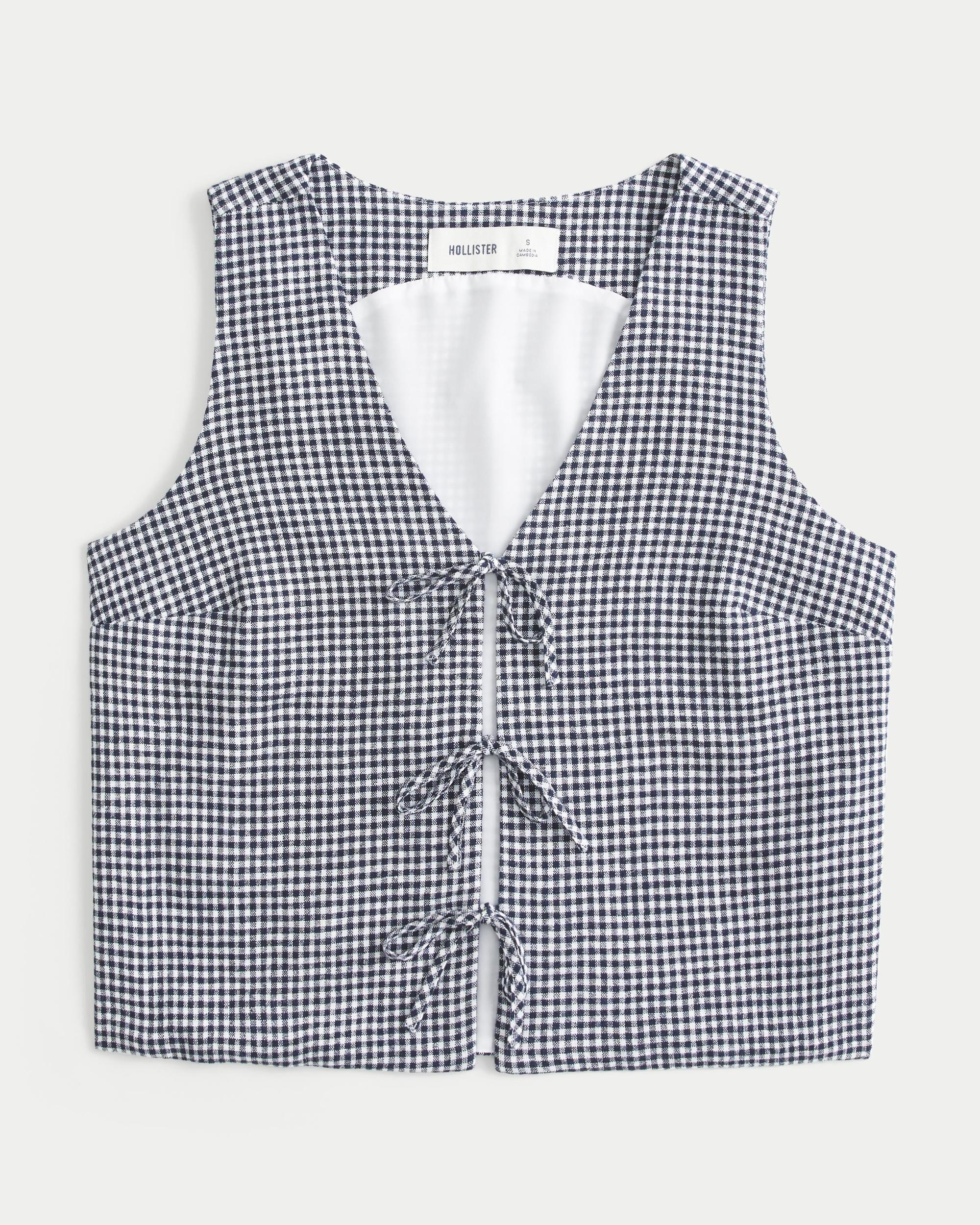 Easy Linen-Blend Tie-Front Vest Product Image