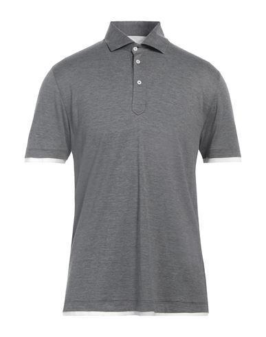 BRUNELLO CUCINELLI Man Polo Shirt Grey Size 48 Silk, Cotton Product Image