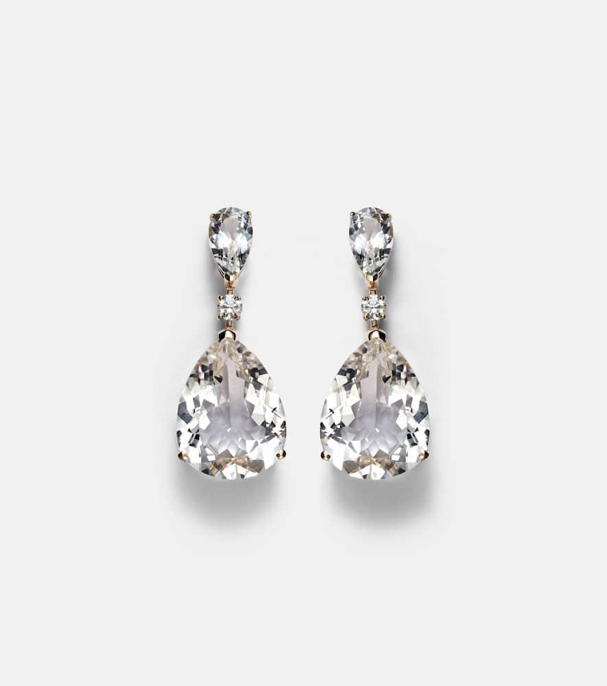 MATEO Sophia 14kt Gold Earrings With Topaz And Diamonds Product Image