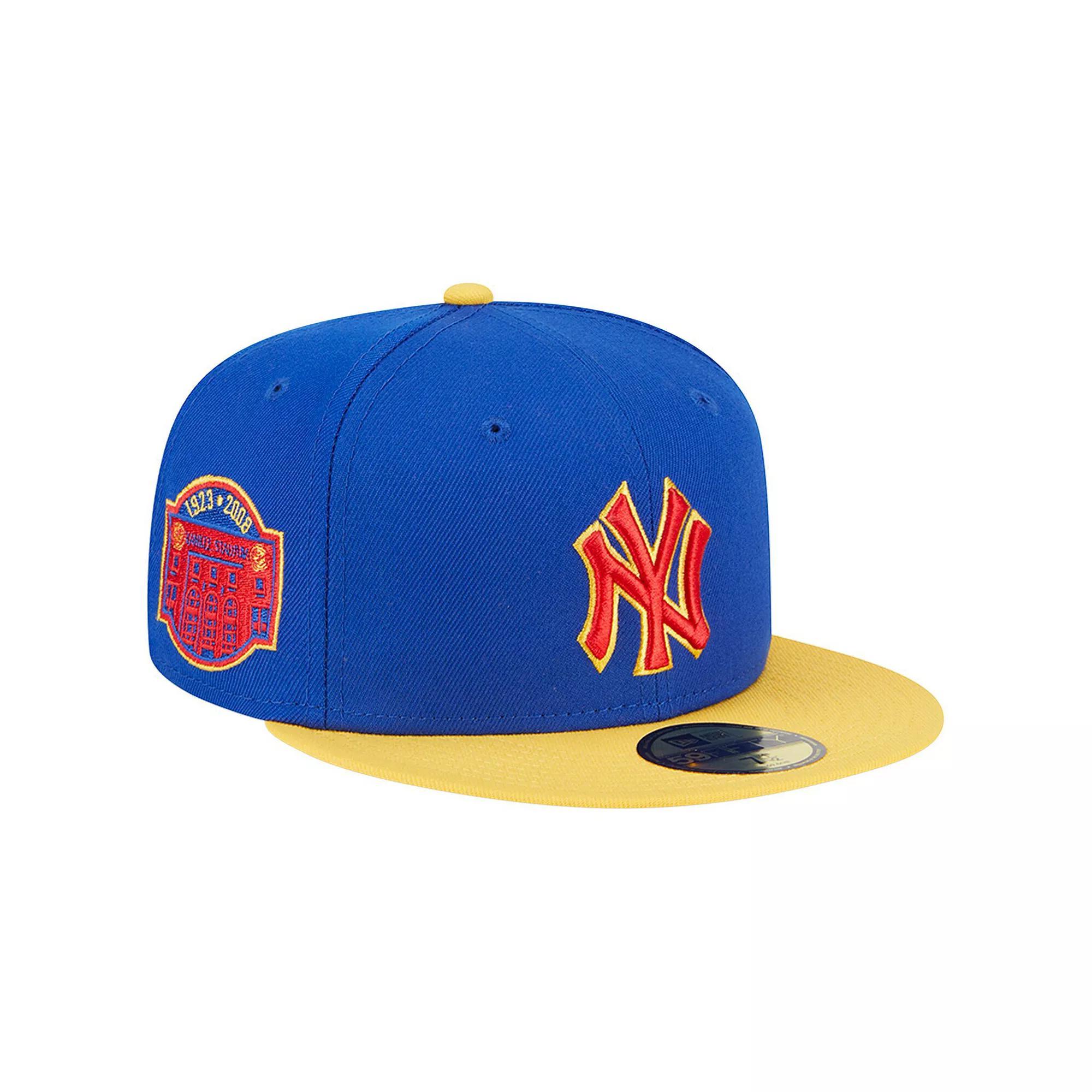 Men's New Era  Royal/Yellow New York Yankees Empire 59FIFTY Fitted Hat, Size: 8, Blue Product Image