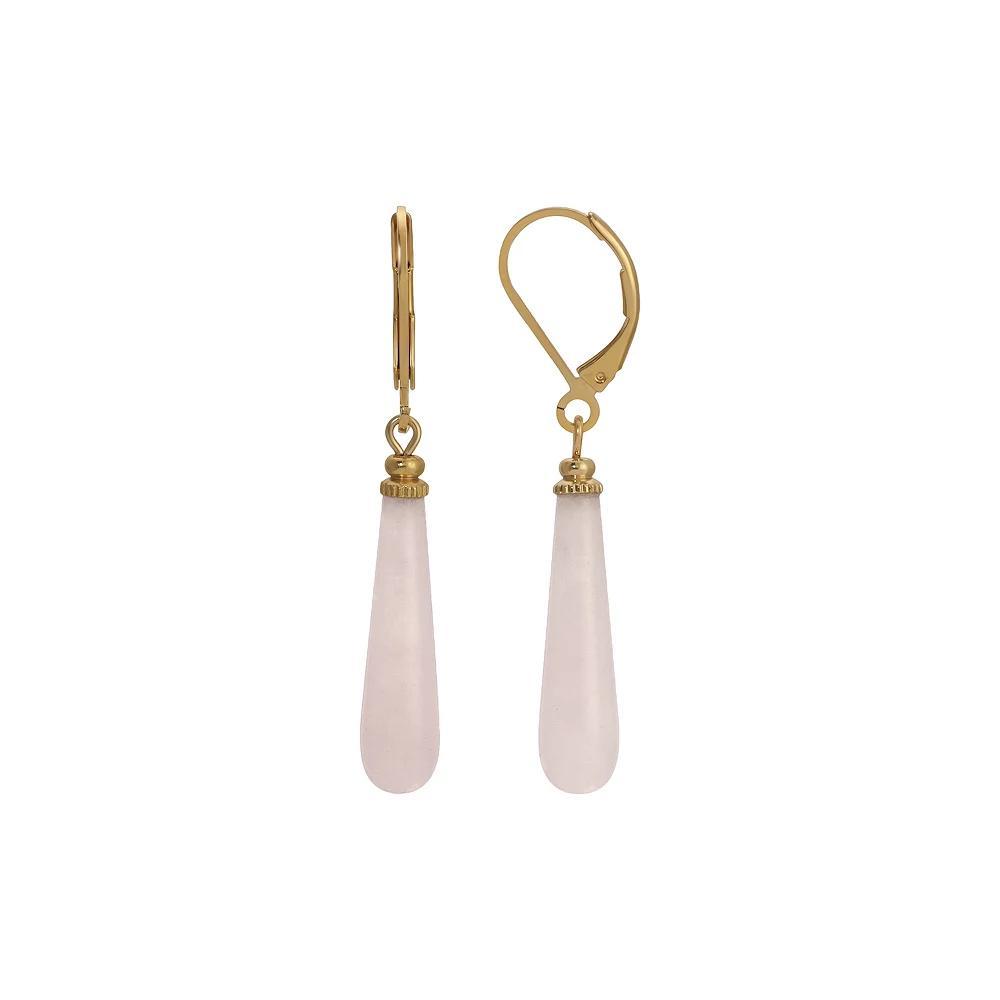 1928 Gold Tone Stone Linear Drop Earrings, Womens, Pink Product Image