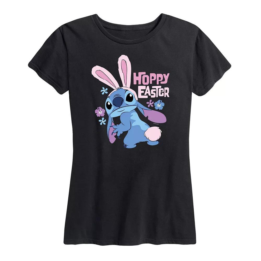 Disney's Lilo & Stitch Women's Hoppy Easter Graphic Tee, Size: Medium, Black Product Image