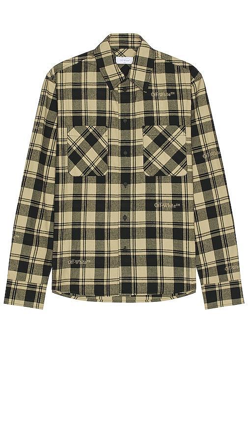OFF-WHITE Check Flannel Shirt in Black Product Image