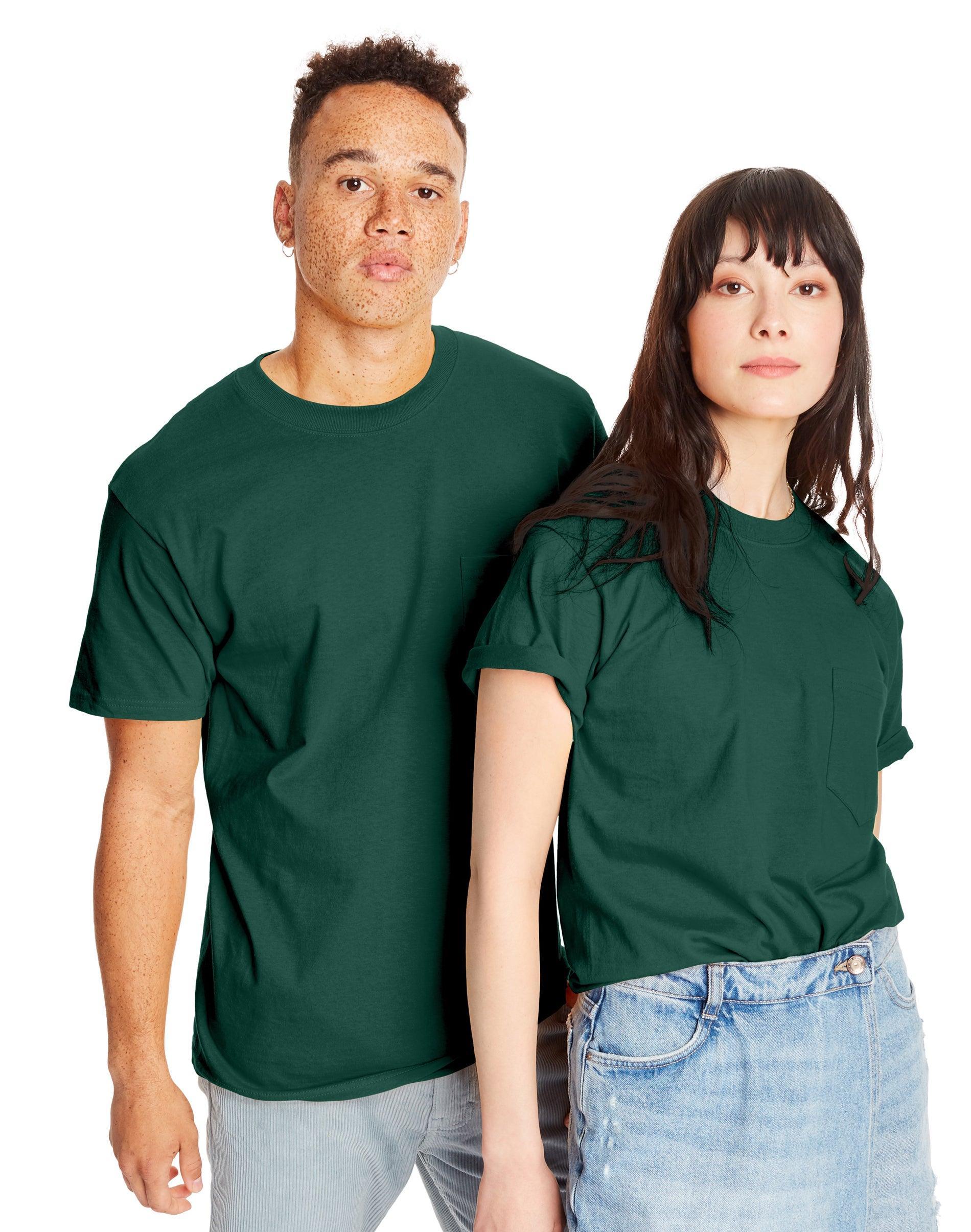Men's Hanes® Beefy-T 2-Pack Pocket T-Shirt, Size: XL, Blue Product Image