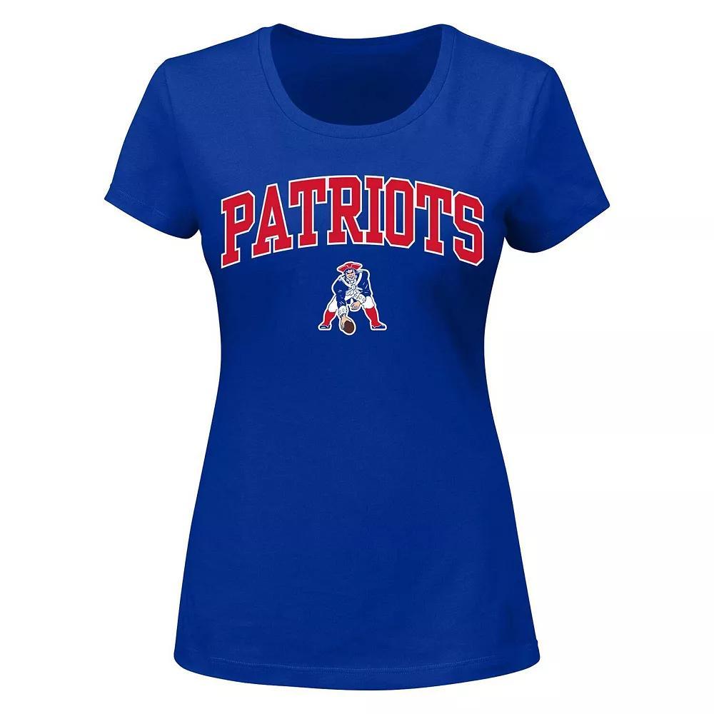 Women's Fanatics Branded Royal New England Patriots Arch Over Logo Plus Size T-Shirt, Size: 3XL, Blue Product Image