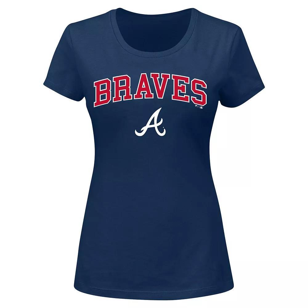 Women's Profile Navy Atlanta Braves Plus Size Arch Logo T-Shirt, Size: XL, Blue Product Image
