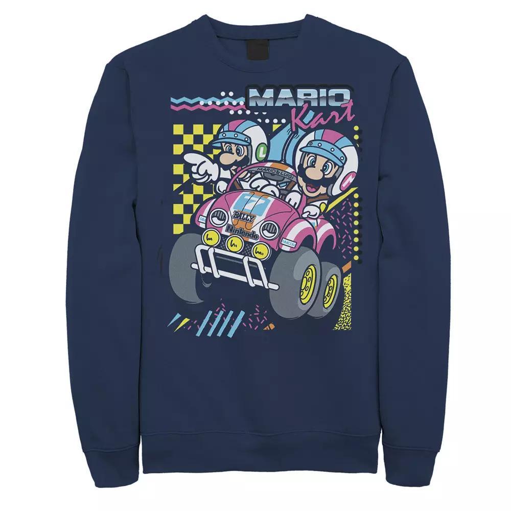 Men's Nintendo Mario Kart Mario Luigi Darting Sweatshirt, Size: XL, Blue Product Image