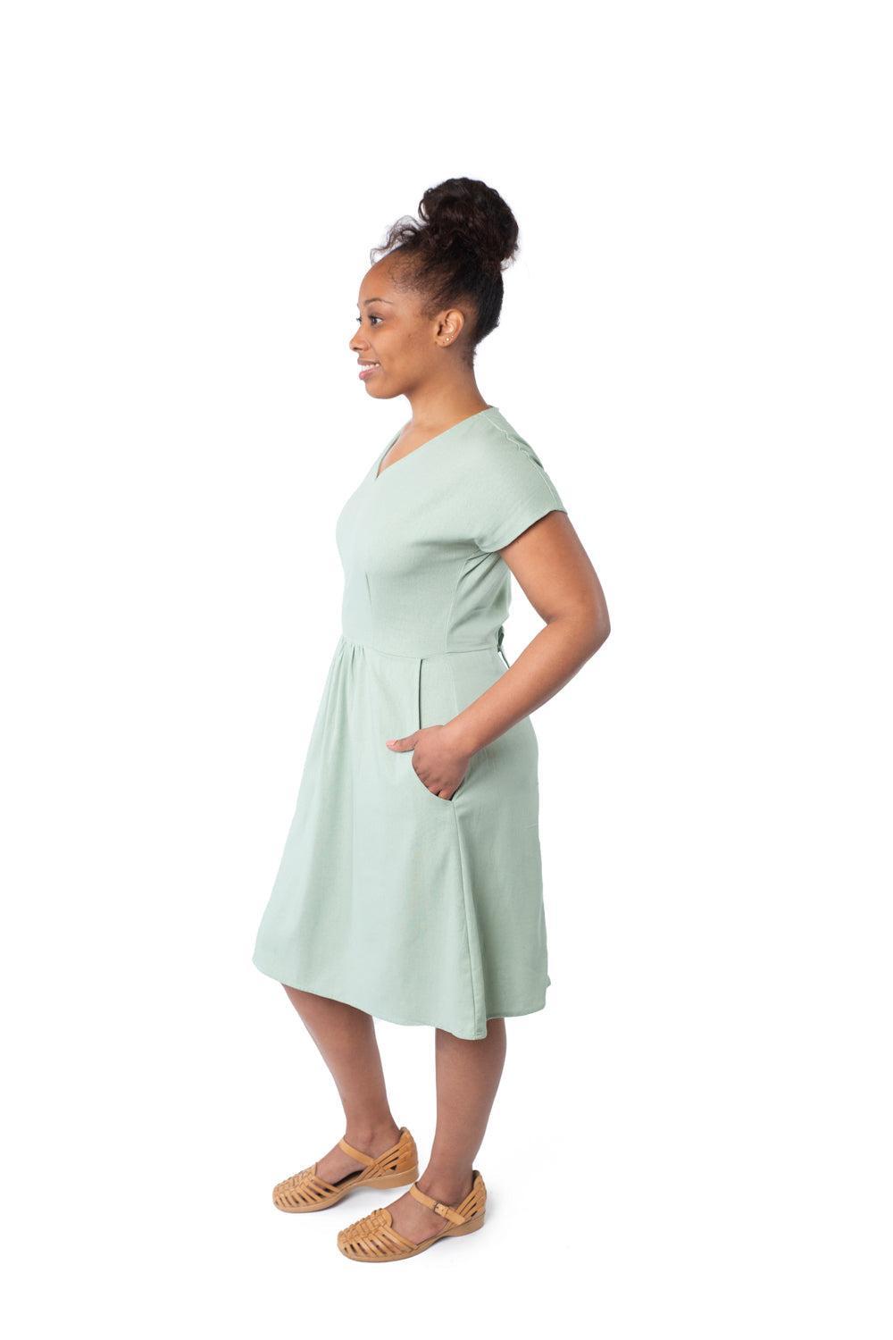 Dolman Dress in Sage Linen Product Image