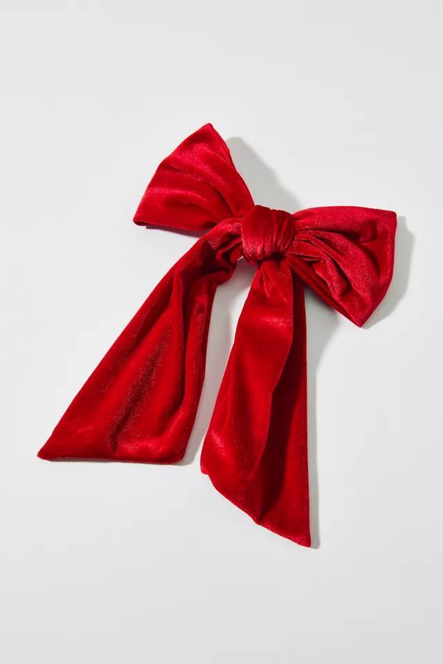 Large Velvet Hair Bow Clip Womens at Urban Outfitters Product Image