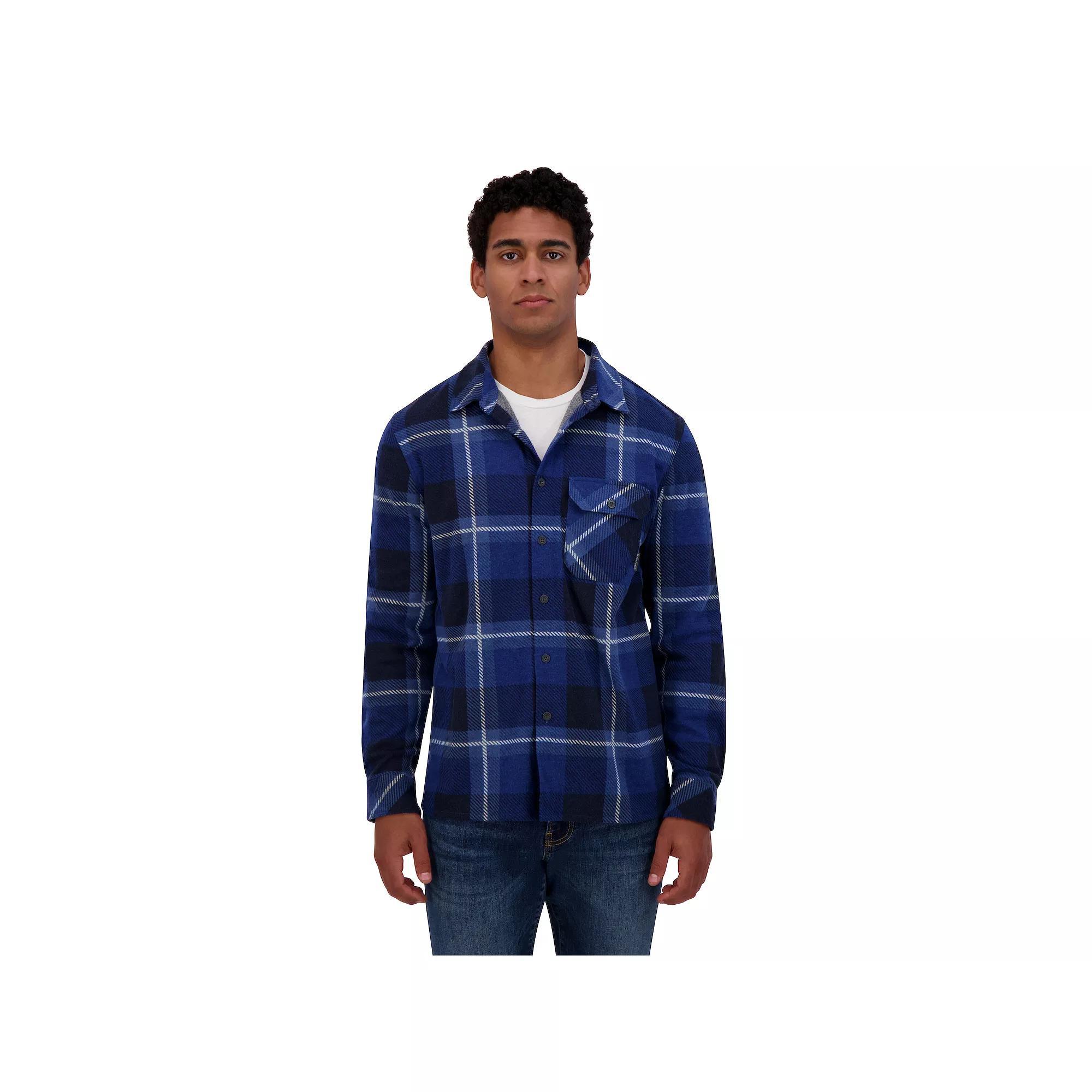 Men's ZeroXposur Knit Flannel Button-Down Shirt, Size: XXL, Brown Navy Ivory Product Image