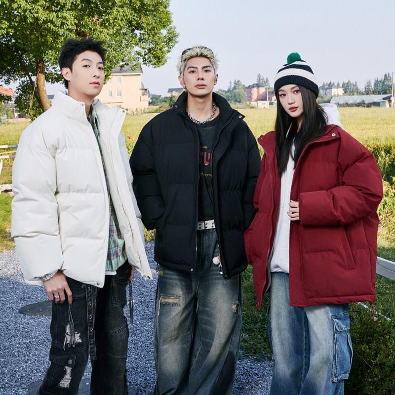Plain Zip Puffer Jacket Product Image