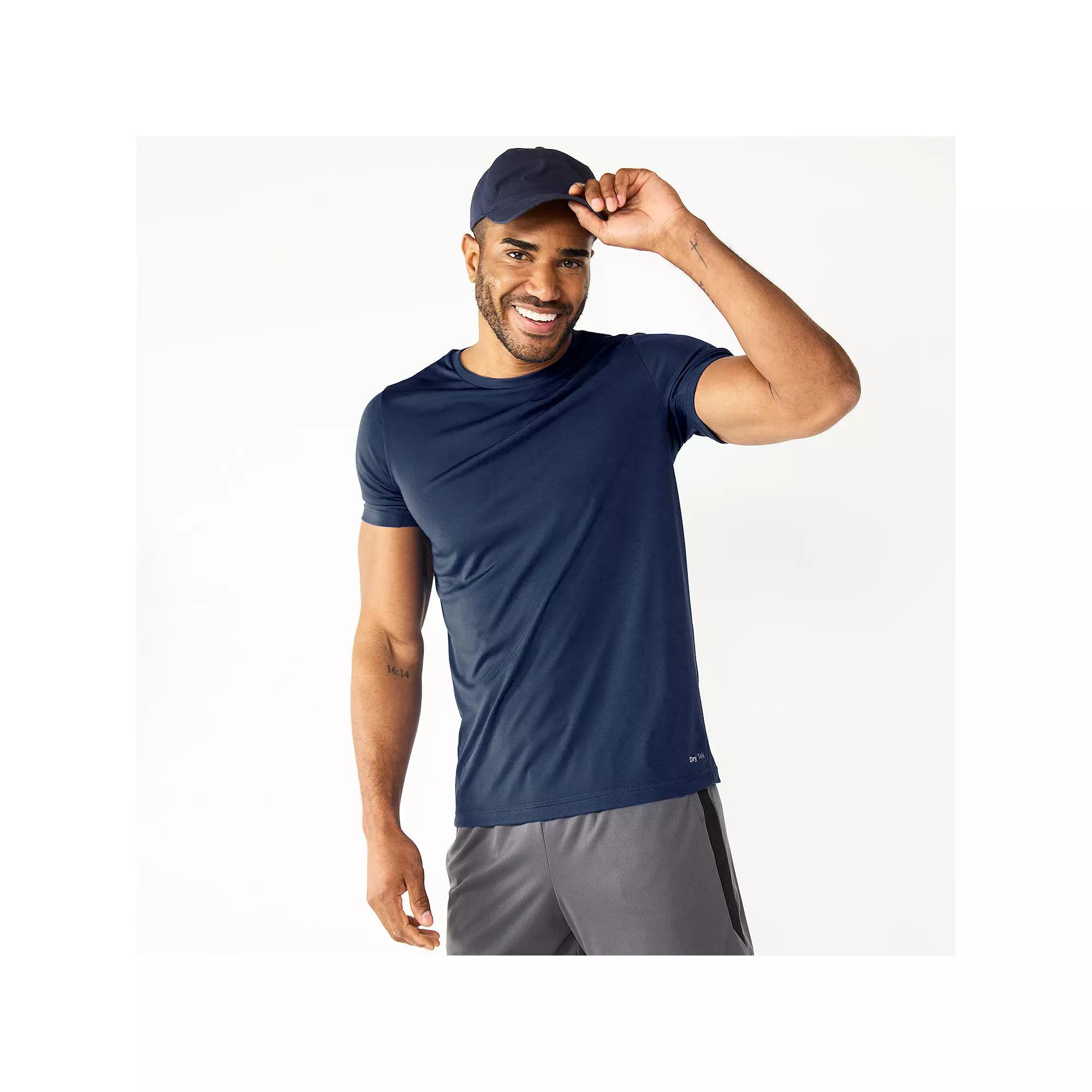 Men's Tek Gear® Dry Tek Tee, Size: XXL, Dark Blue Product Image