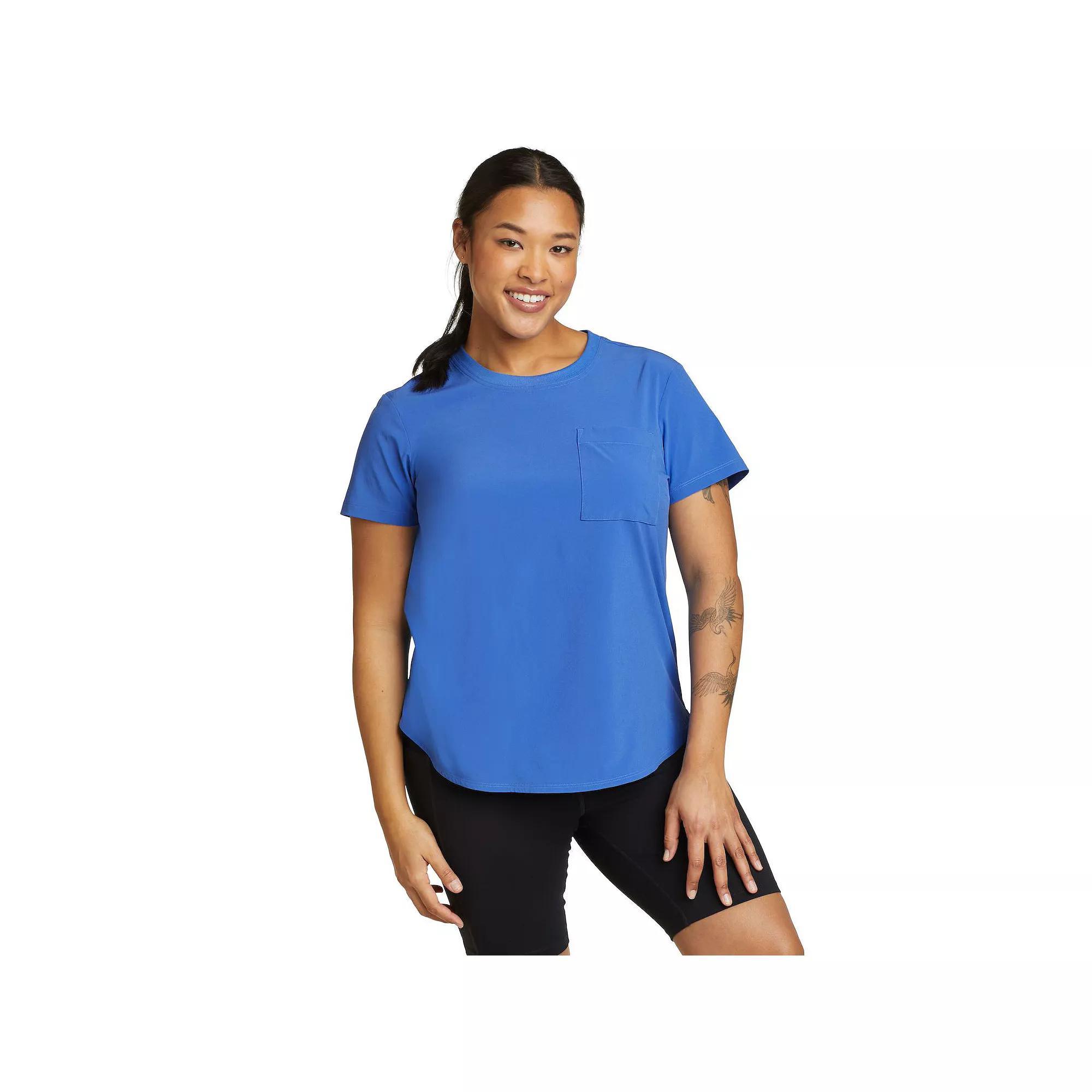 Women's Eddie Bauer Departure Short Sleeve Pocket Tee, Size: Large, Brilliant Blue Product Image