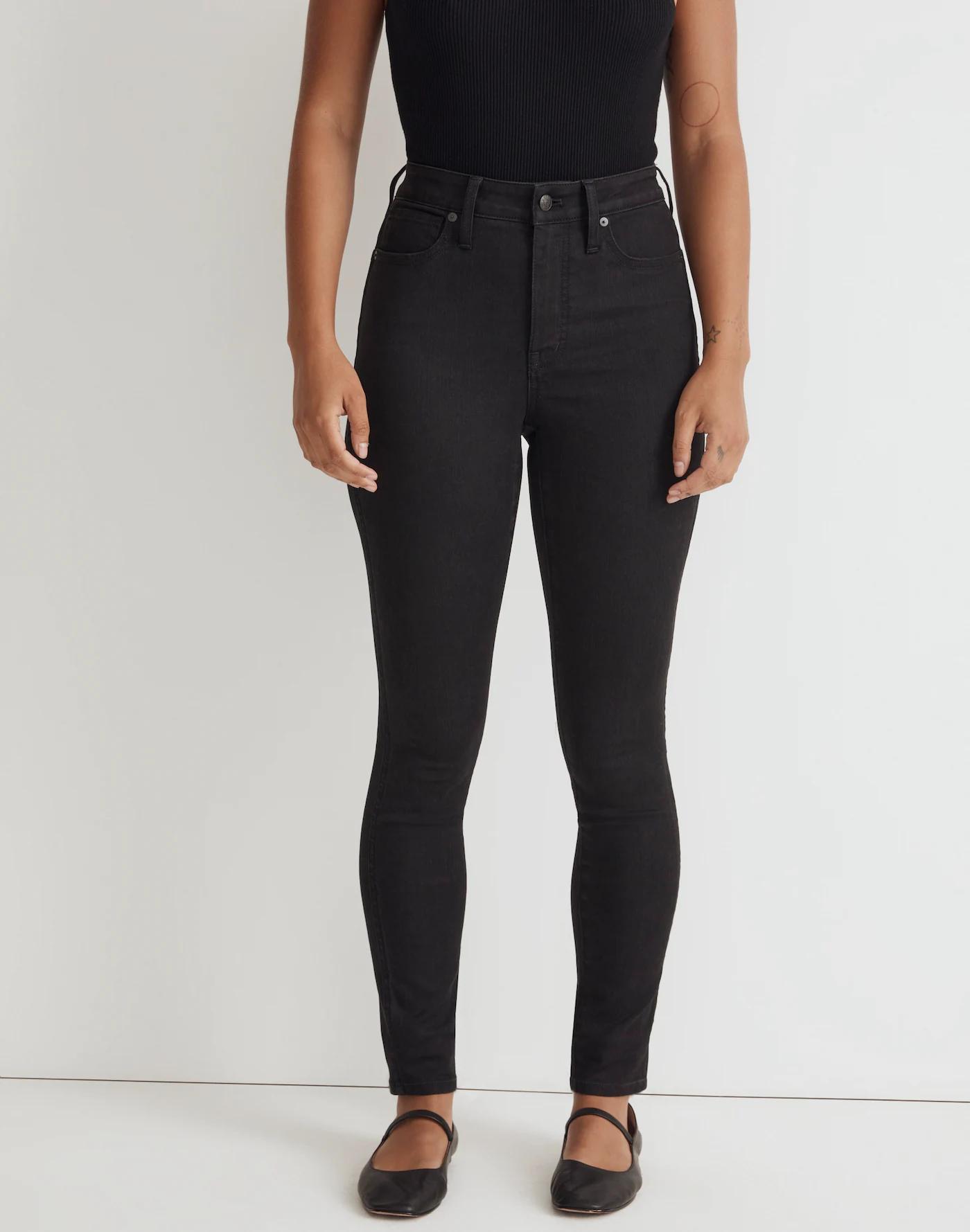 Tall Curvy High-Rise Skinny Jeans in Black Frost Product Image