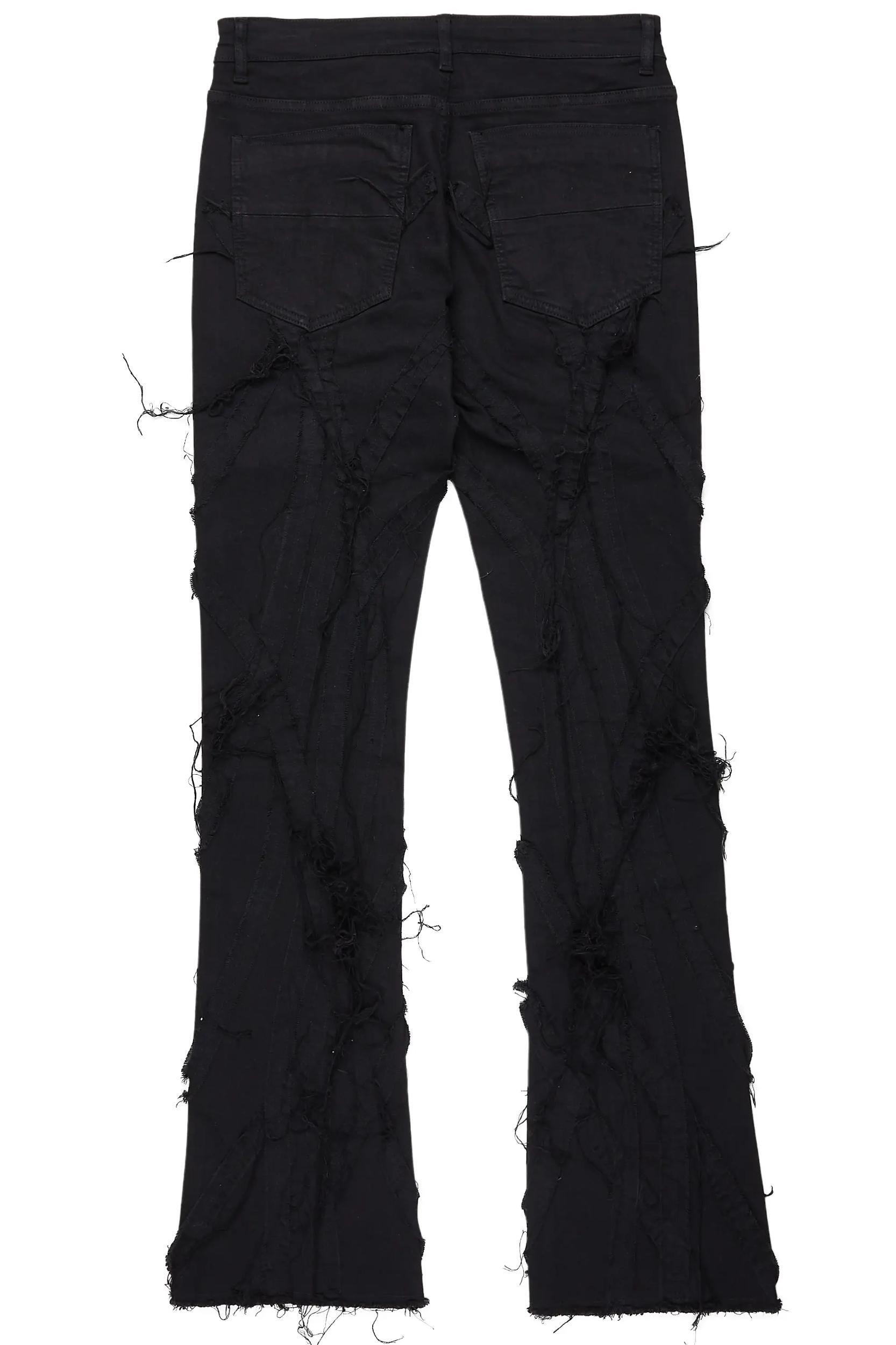 Gennaro Black Stacked Flare Jean Male Product Image