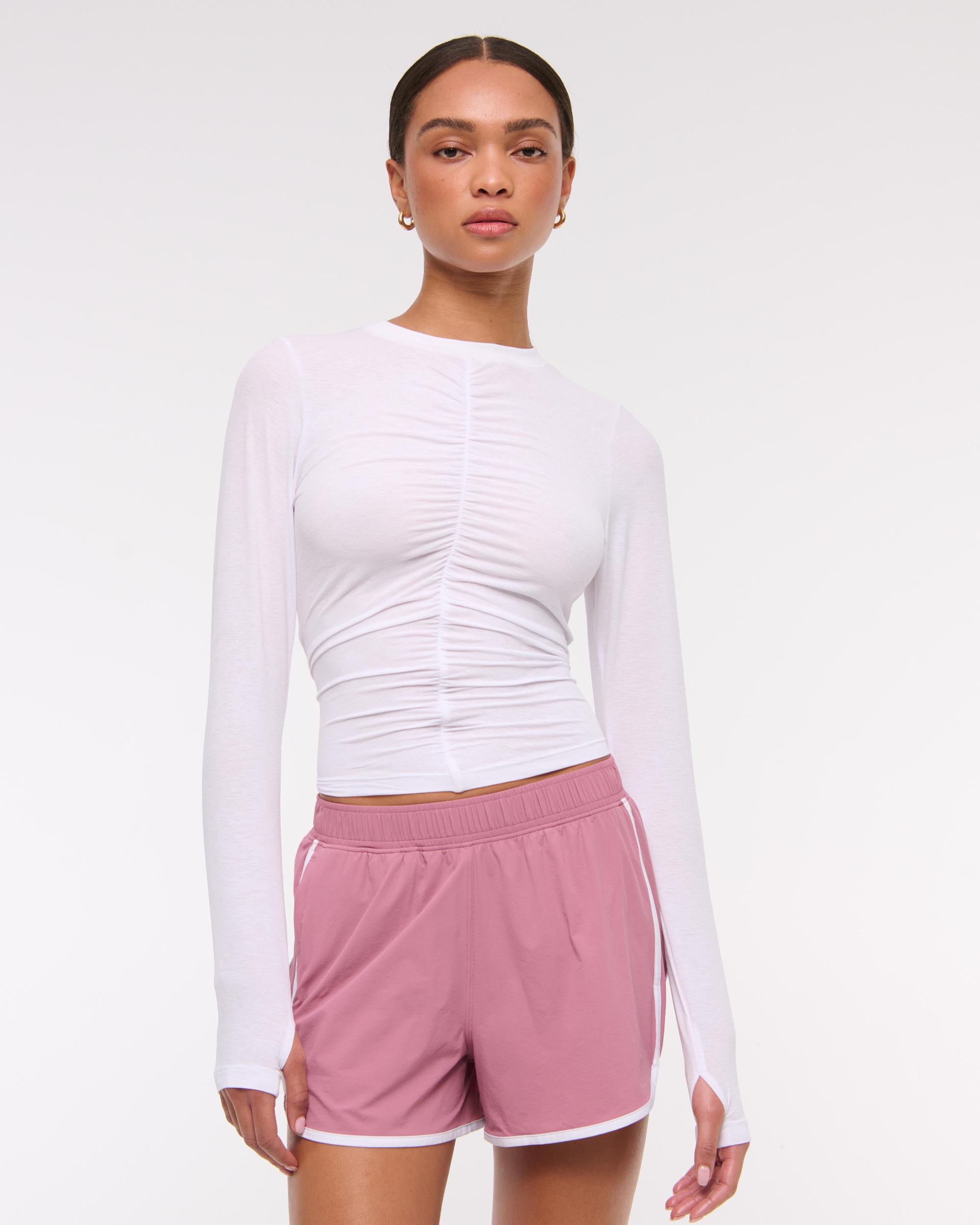 YPB Active Featherweight Long-Sleeve Ruched Tee Product Image