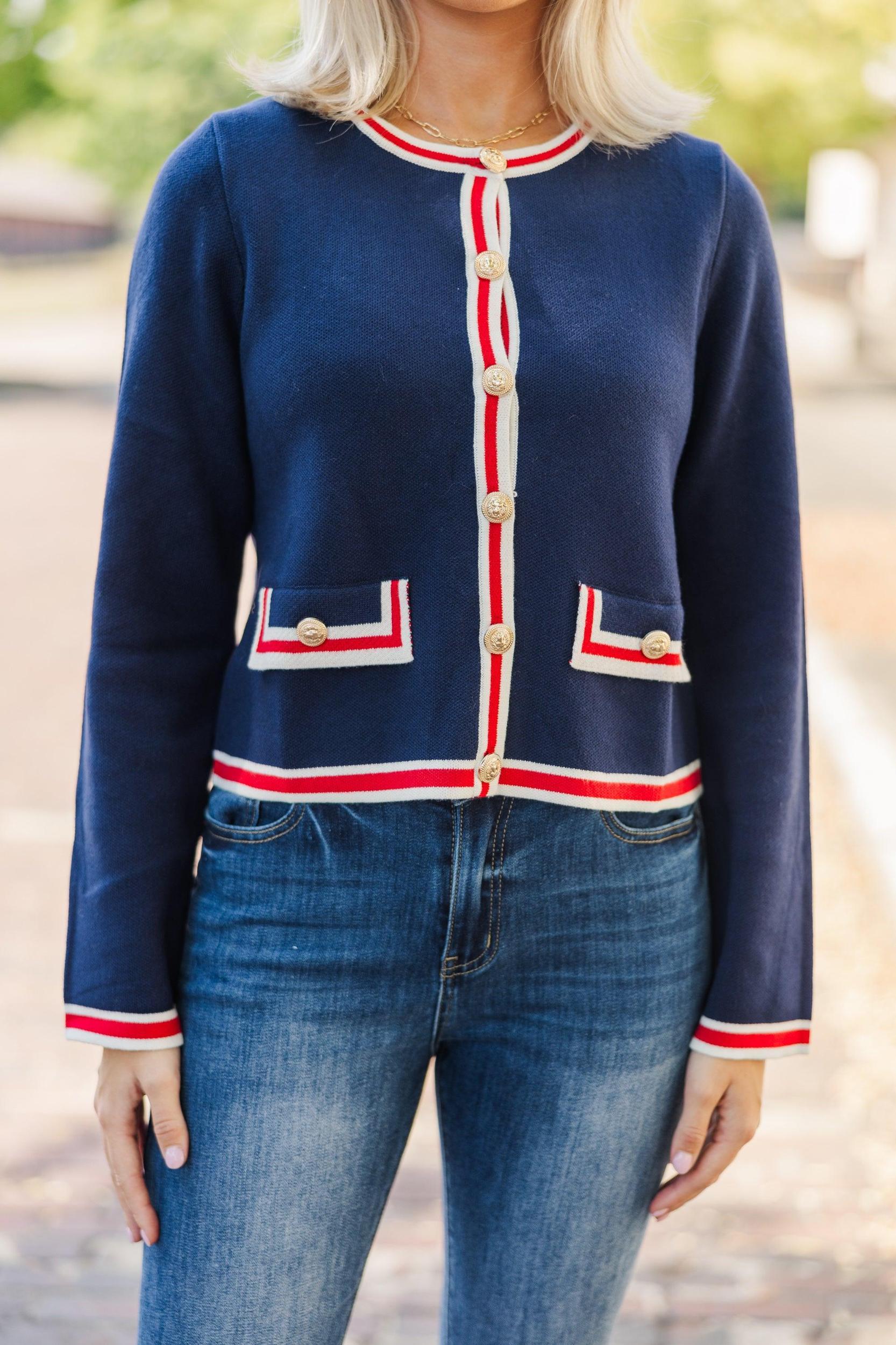 Sail Away With Me Navy Blue Cardigan Female Product Image