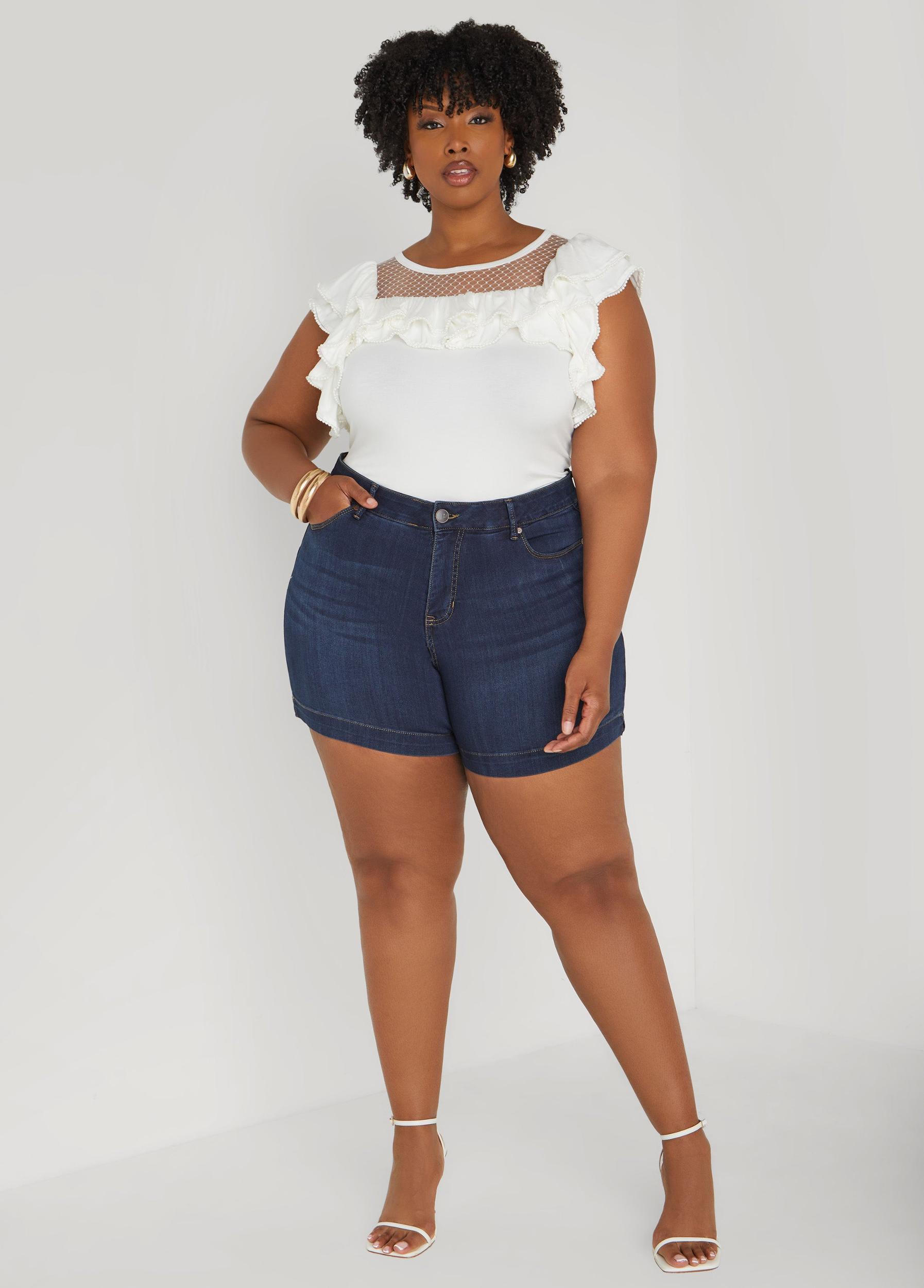 Faux Pearl Mesh Paneled Top Product Image