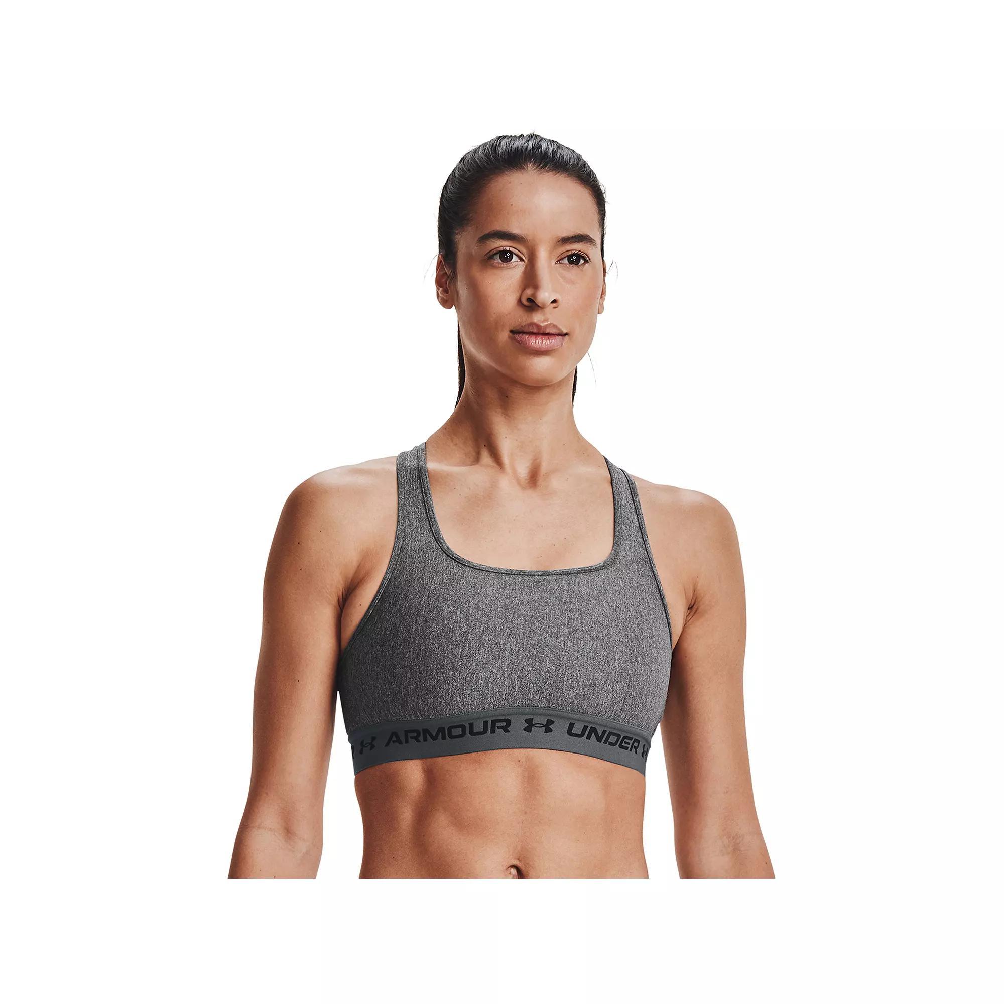 Under Armour Womens Armour Mid Crossback Heather Scoop Neck Sports Bra Product Image