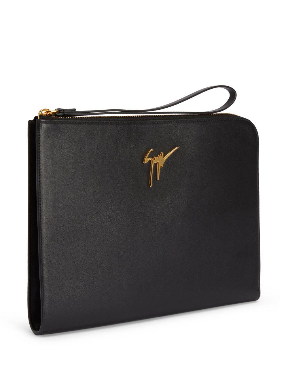 Fabian logo-plaque leather pouch Product Image