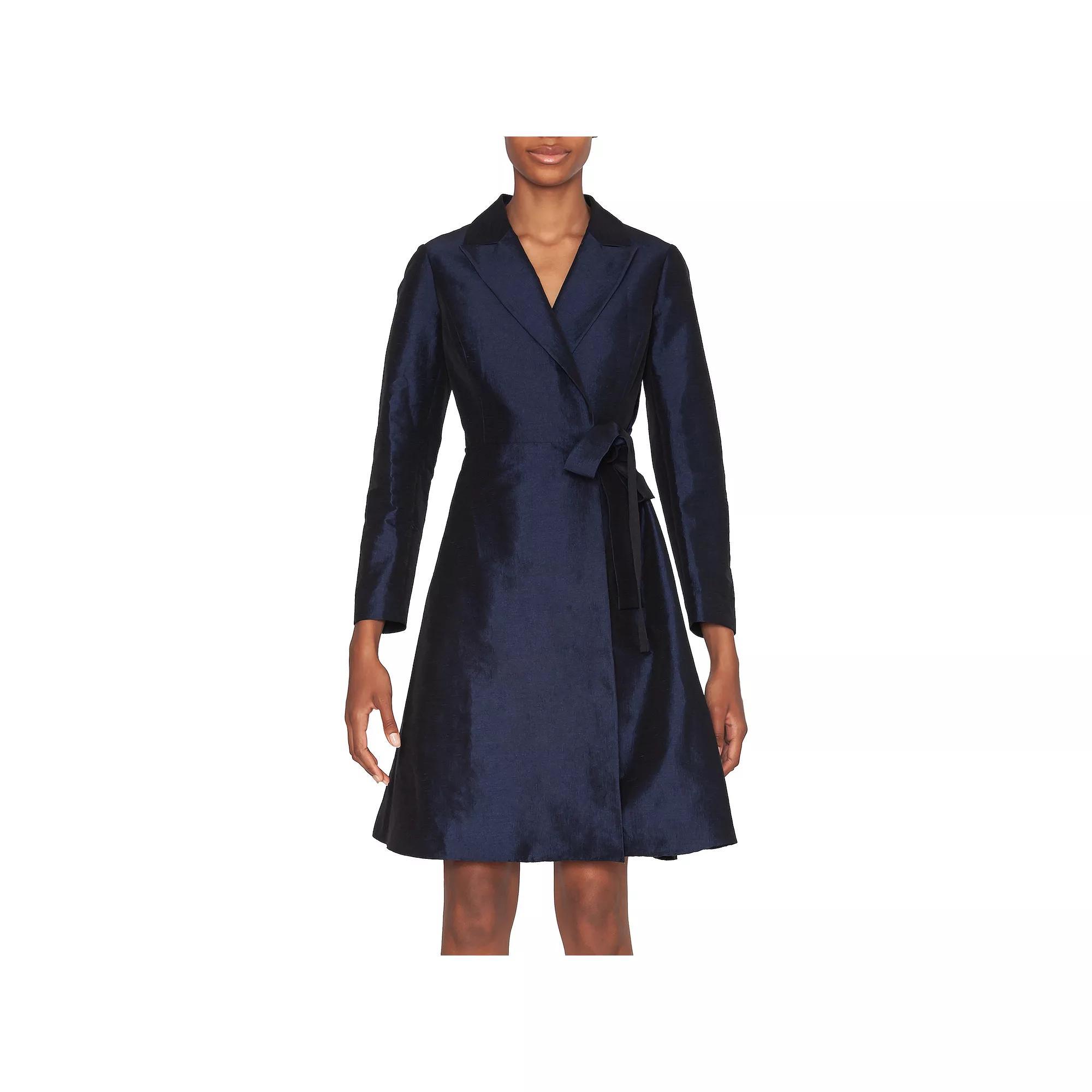 Womens Focus By Shani Dupioni Wrap Dress Red Product Image