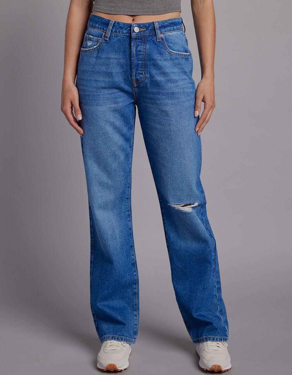 RSQ Womens High Rise Straight Leg Jeans - MEDIUM WASH Product Image