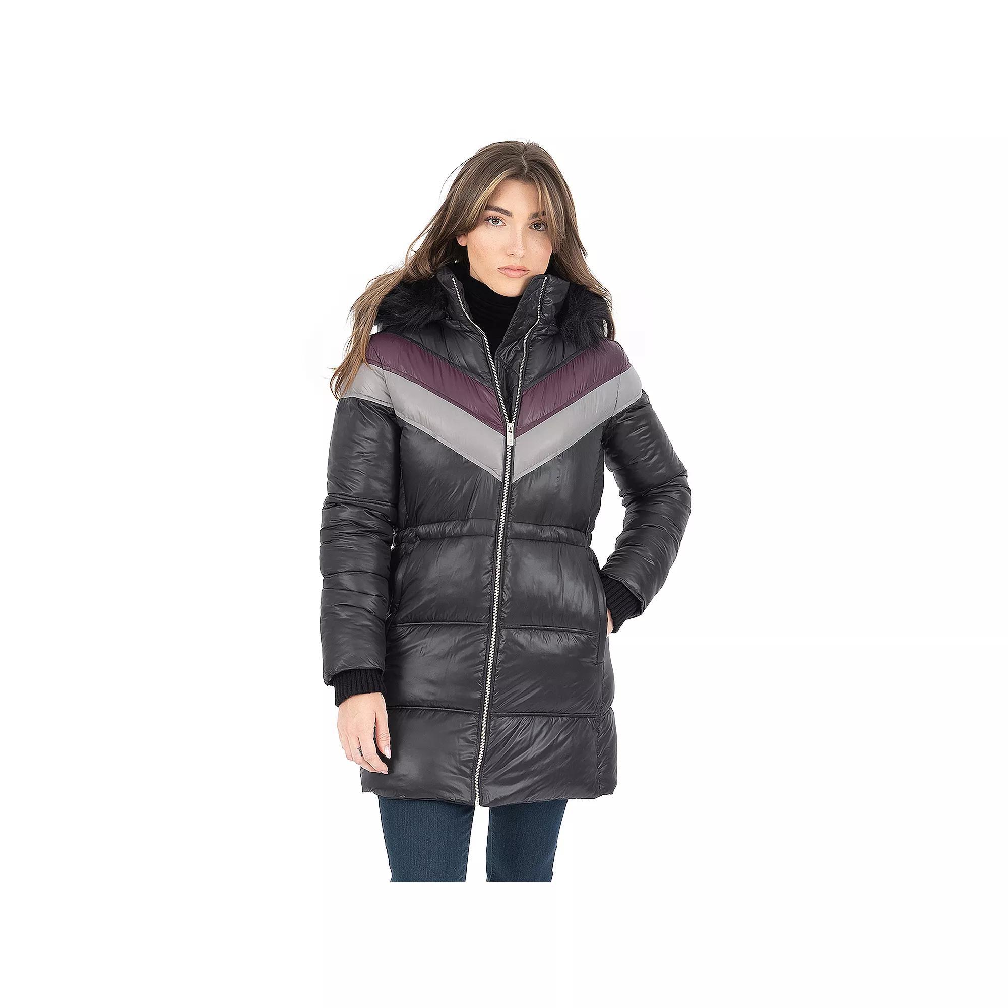 Womens Fleet Street Faux Fur Trimmed Hood Puffer Coat Product Image