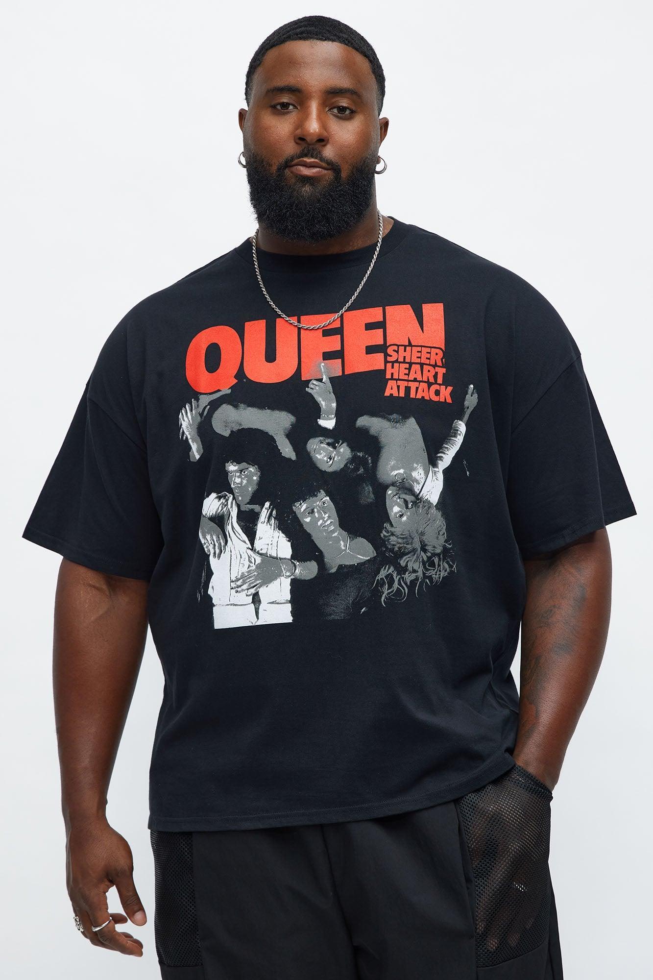 Queen Sheer Heart Attack Oversized Short Sleeve Tee - Black Male Product Image