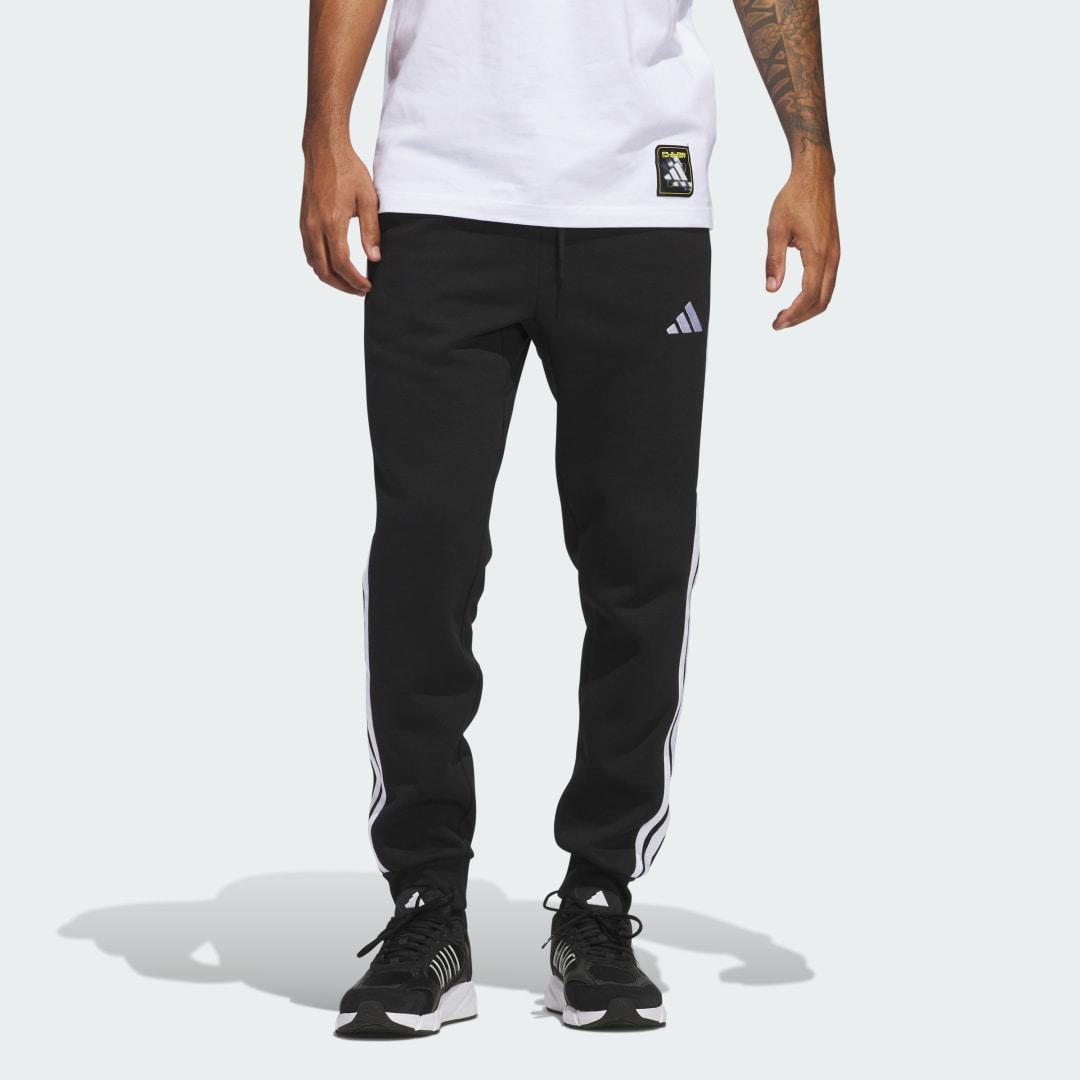 adidas Essentials 3-Stripes Fleece Pants Medium Grey Heather M Mens Product Image