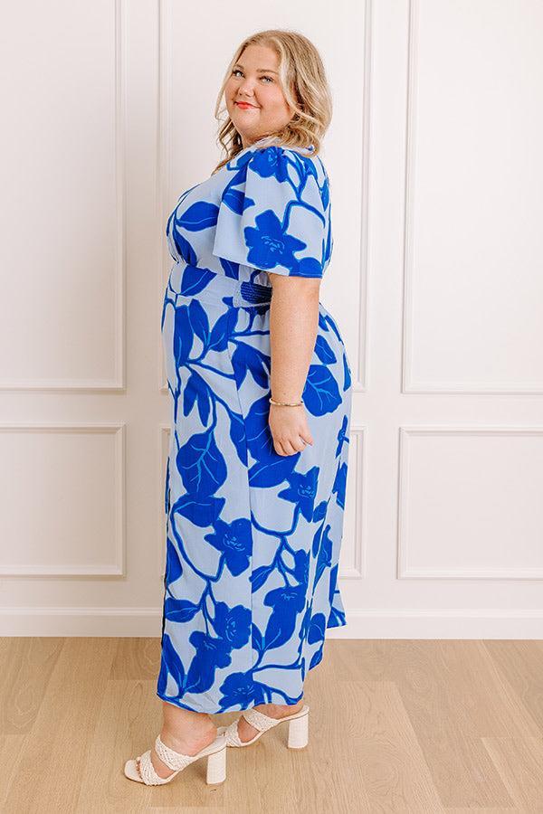 Complete Awe Floral Midi in Sky Blue Curves Product Image