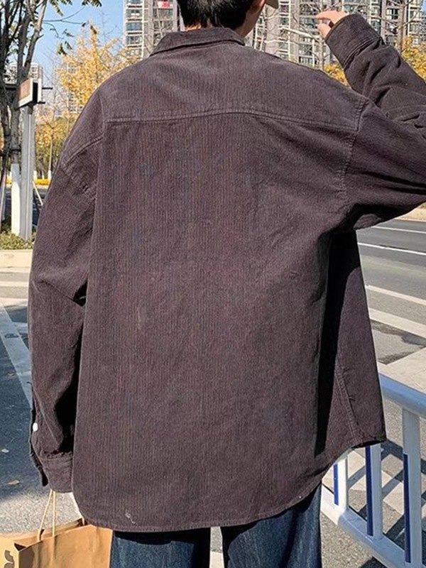 Men's Corduroy Button Down Shirt Jacket Product Image