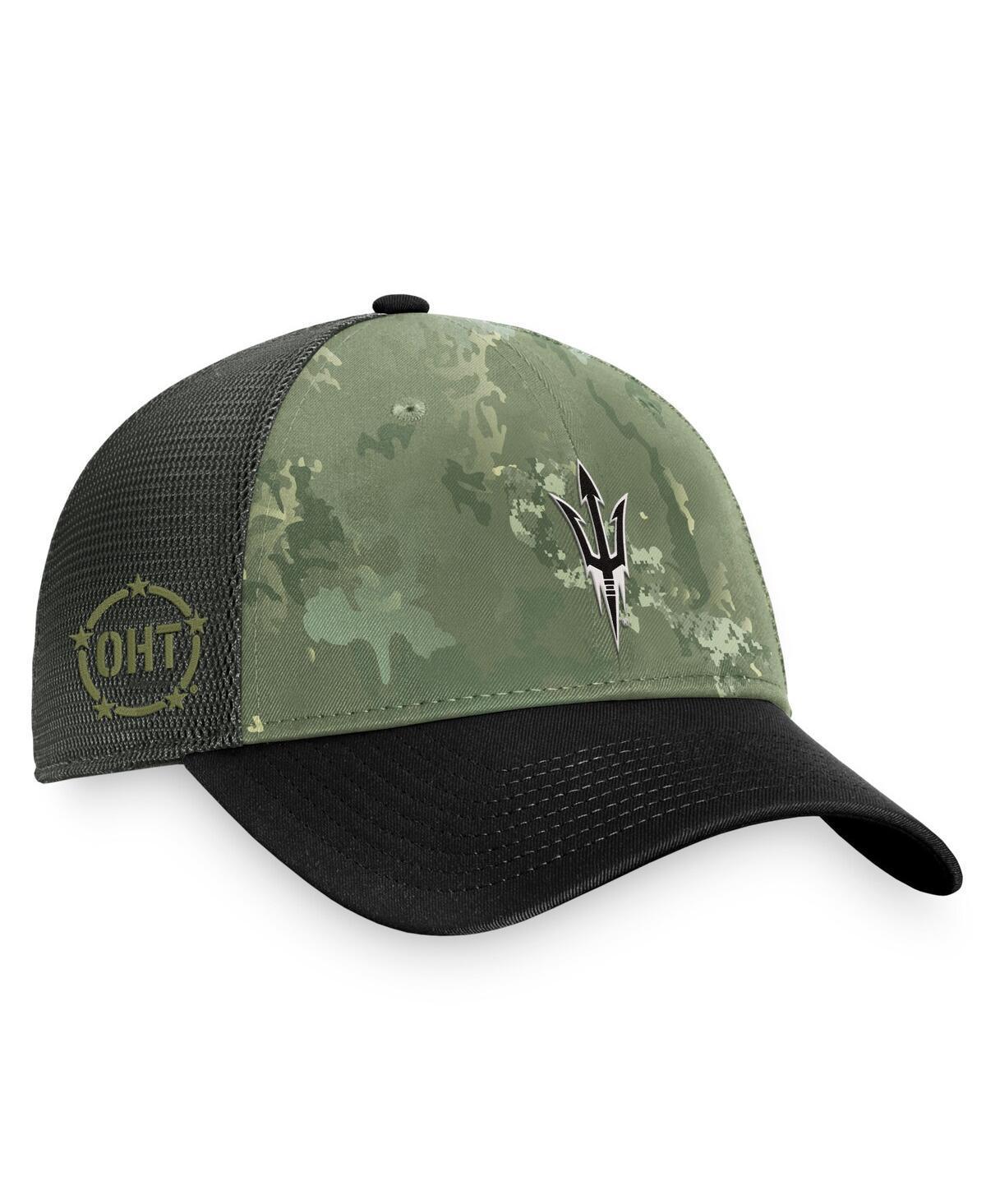 Mens Top of the World Hunter Green/Gray Iowa Hawkeyes OHT Military Appreciation Unit Trucker Adjustable Hat Product Image
