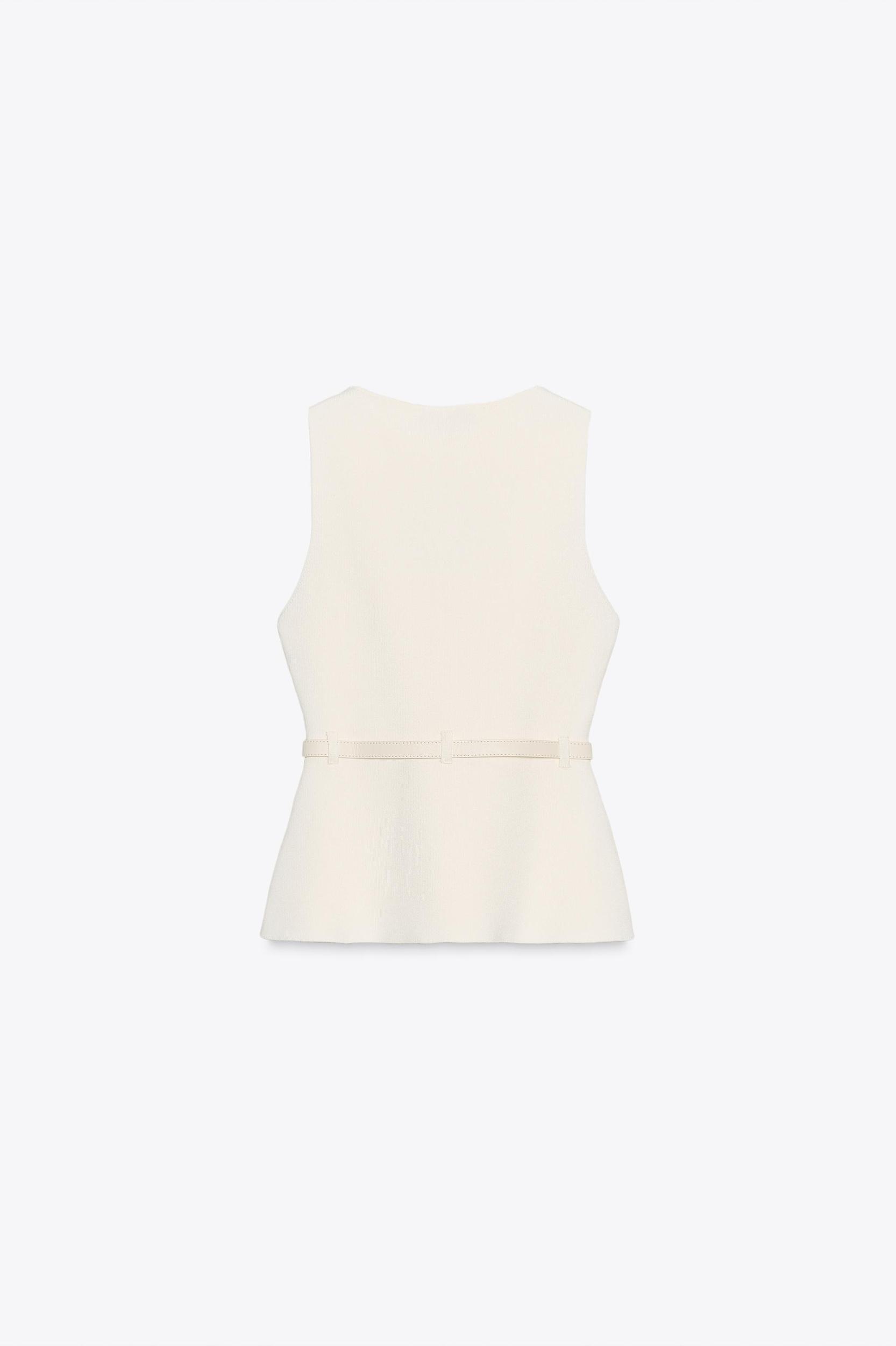 KNIT BELTED TOP Product Image