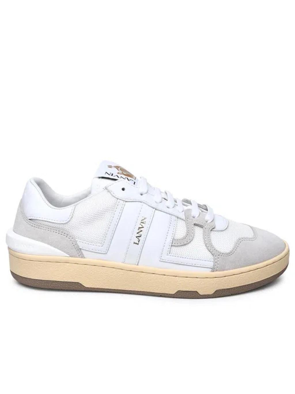 LANVIN White Leather Clay Low Sneakers Product Image