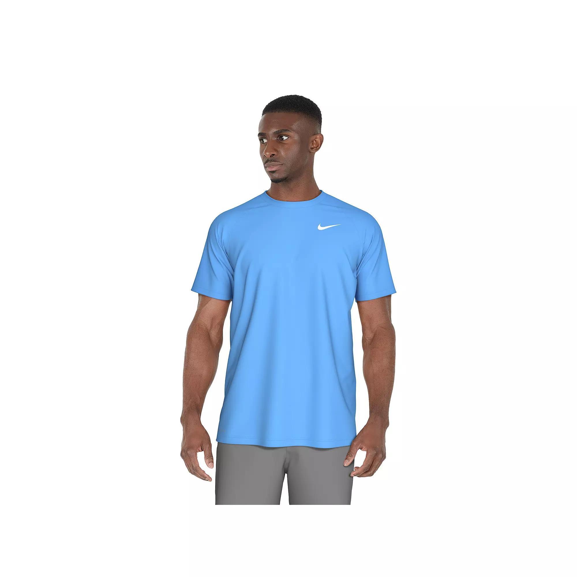 Men's Nike Dri-FIT UPF 40+ Hydroguard Short Sleeve Swim Tee, Size: Medium, Iron Gray Product Image