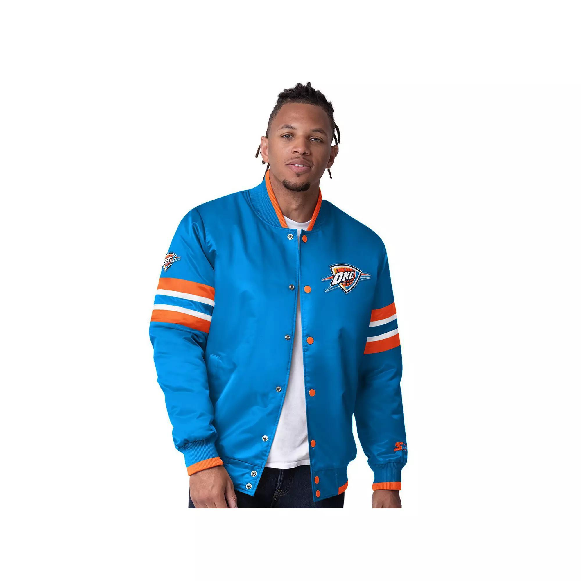 Men's Starter  Aqua Miami Dolphins Vintage Logo Scout I Full-Snap Varsity Jacket, Size: Large, Turquoise A Product Image