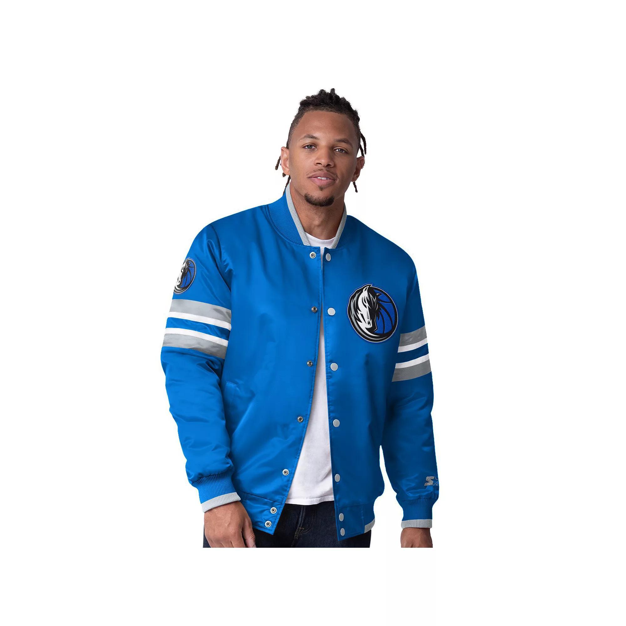 Men's Starter Blue Dallas Mavericks Scout I Full-Snap Varsity Jacket, Size: Large Product Image
