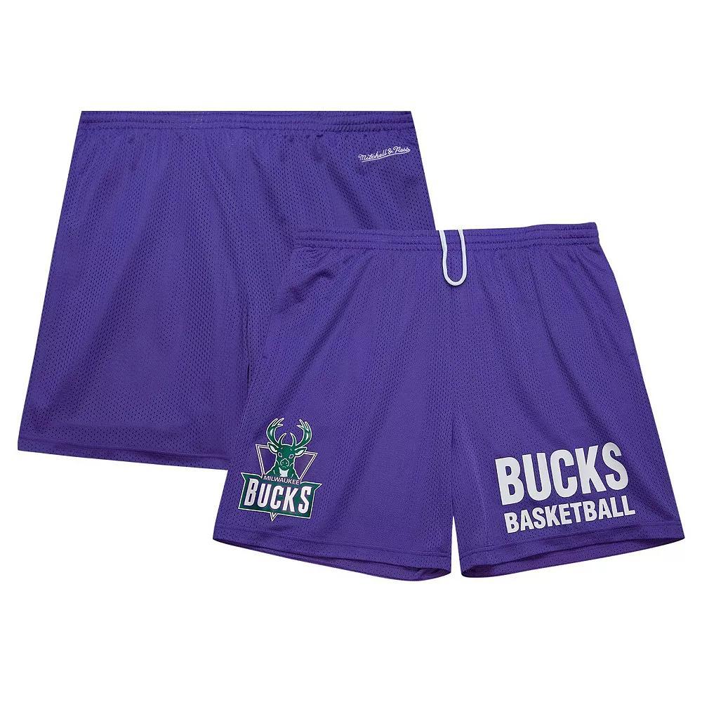 Men's Mitchell & Ness Purple Milwaukee Bucks Hardwood Classics Gameday Mesh Shorts, Size: 2XL Product Image