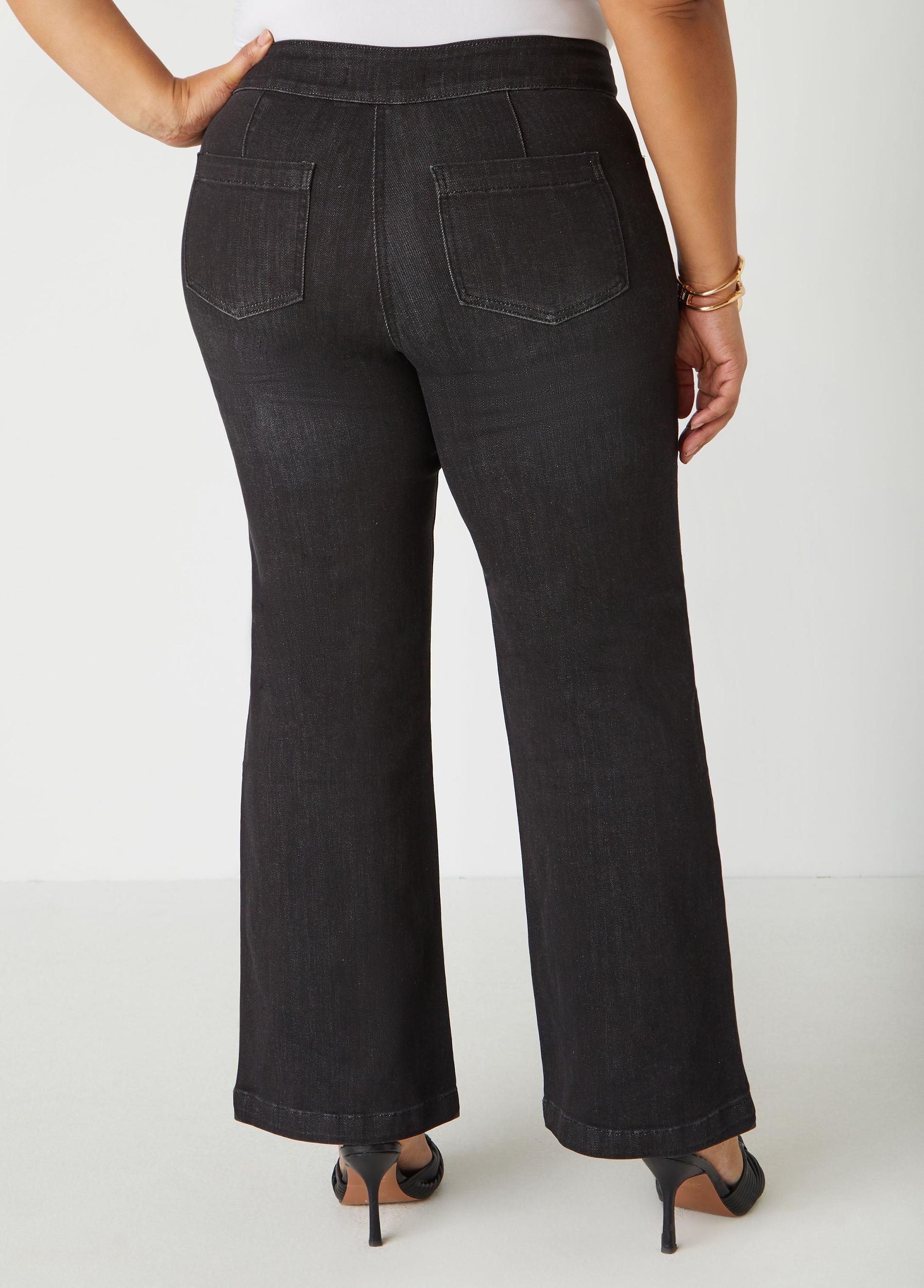 Flared Patch Pocket Jeans Product Image