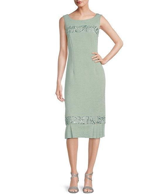 Le Bos 3/4 Sleeve Round Neck Embroidered Flounce Hem 2-Piece Jacket Dress Product Image