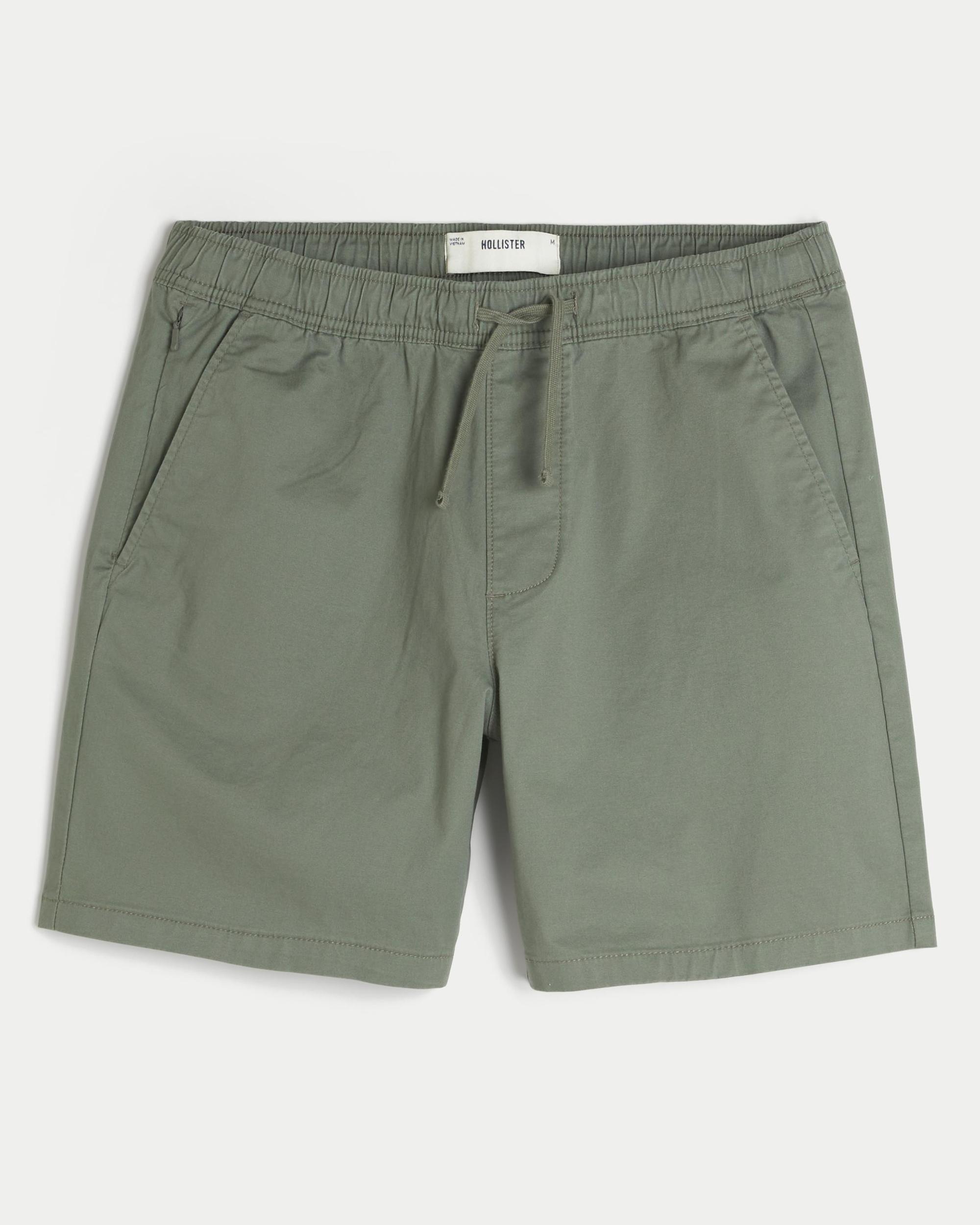 Above-the-Knee Twill Pull-On Shorts Product Image