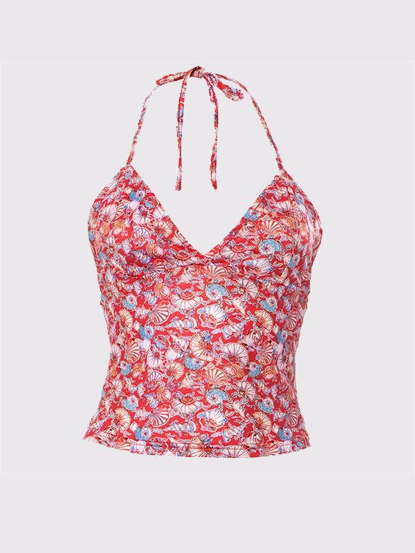 Fashionable Printed Halter Cami Top Product Image