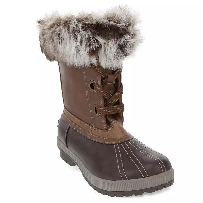 London Fog Milly Womens Waterproof Winter Duck Boots Red Product Image