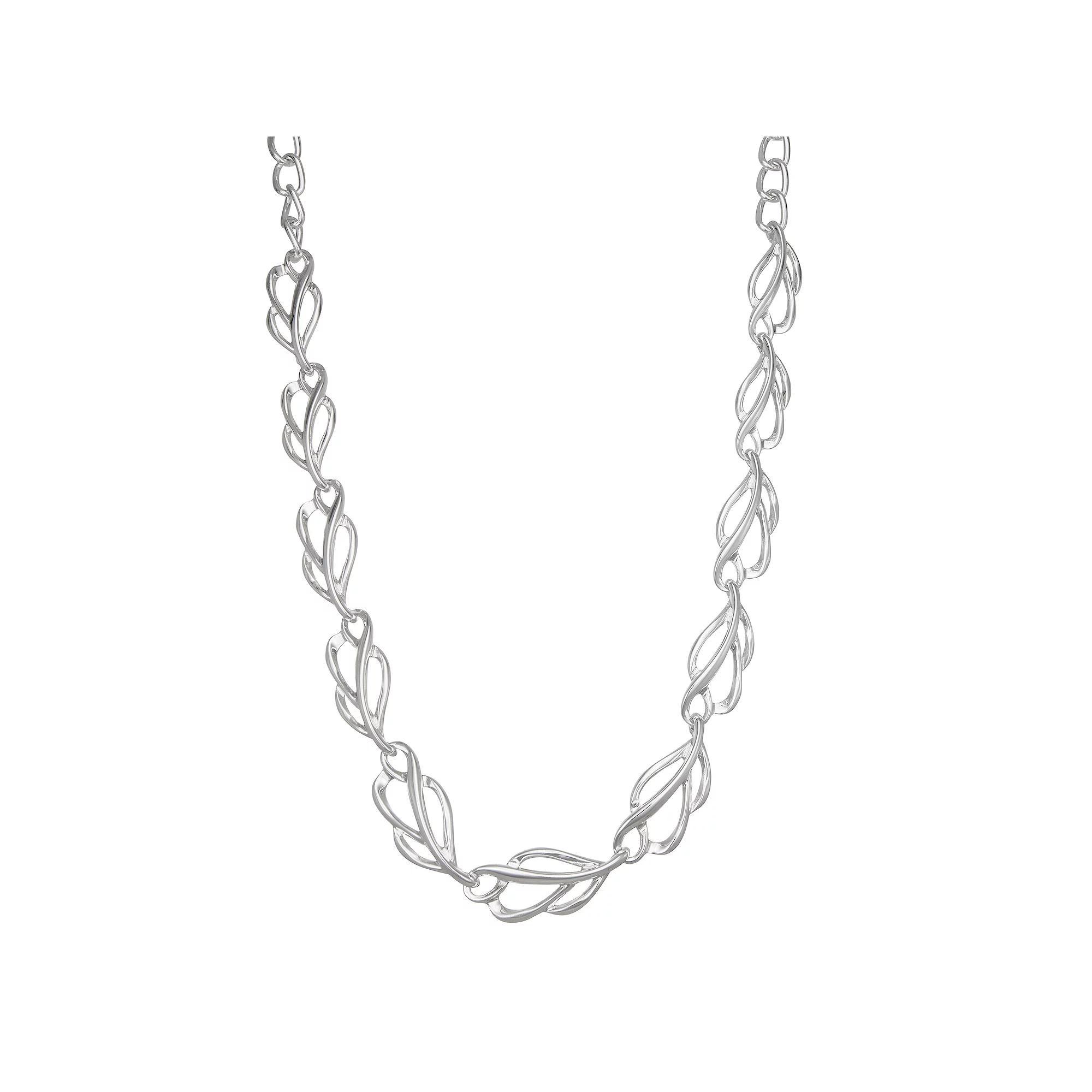 Napier Silver Tone Silver Leaves Collar Necklace, Women's Product Image