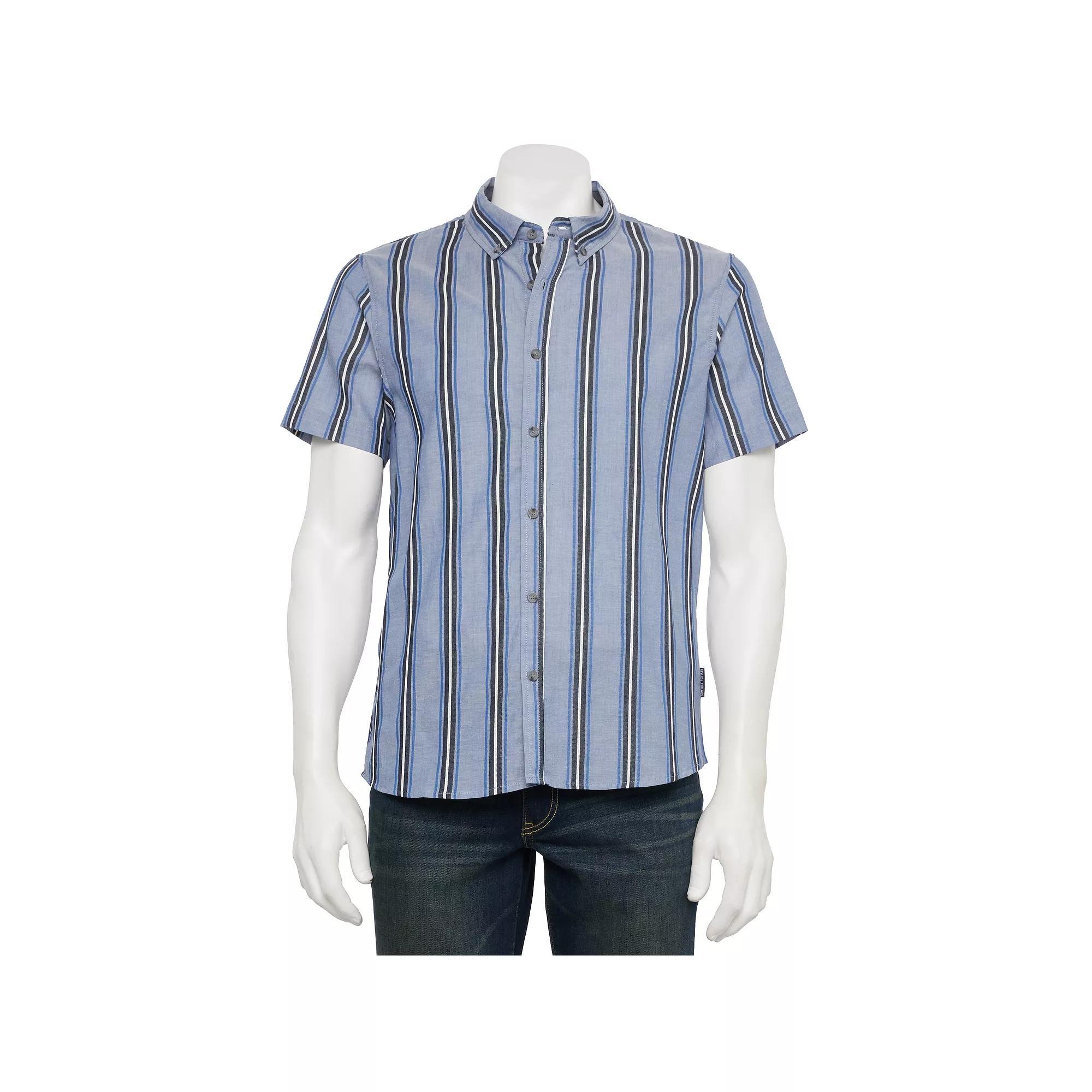 Mens Reverse Threads Mens Reverse Threads Biggs Dobby Button Down-Shirt Blue Product Image