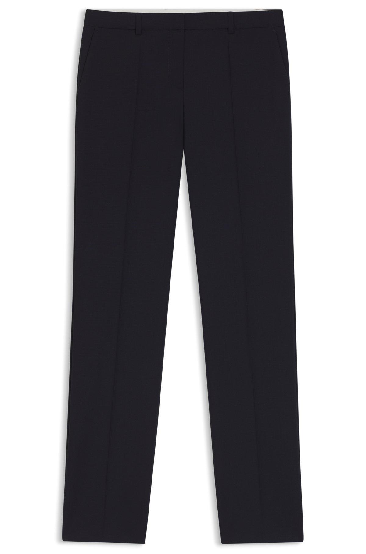 BOSS - Straight-leg business pants in virgin wool - Dark Blue Product Image